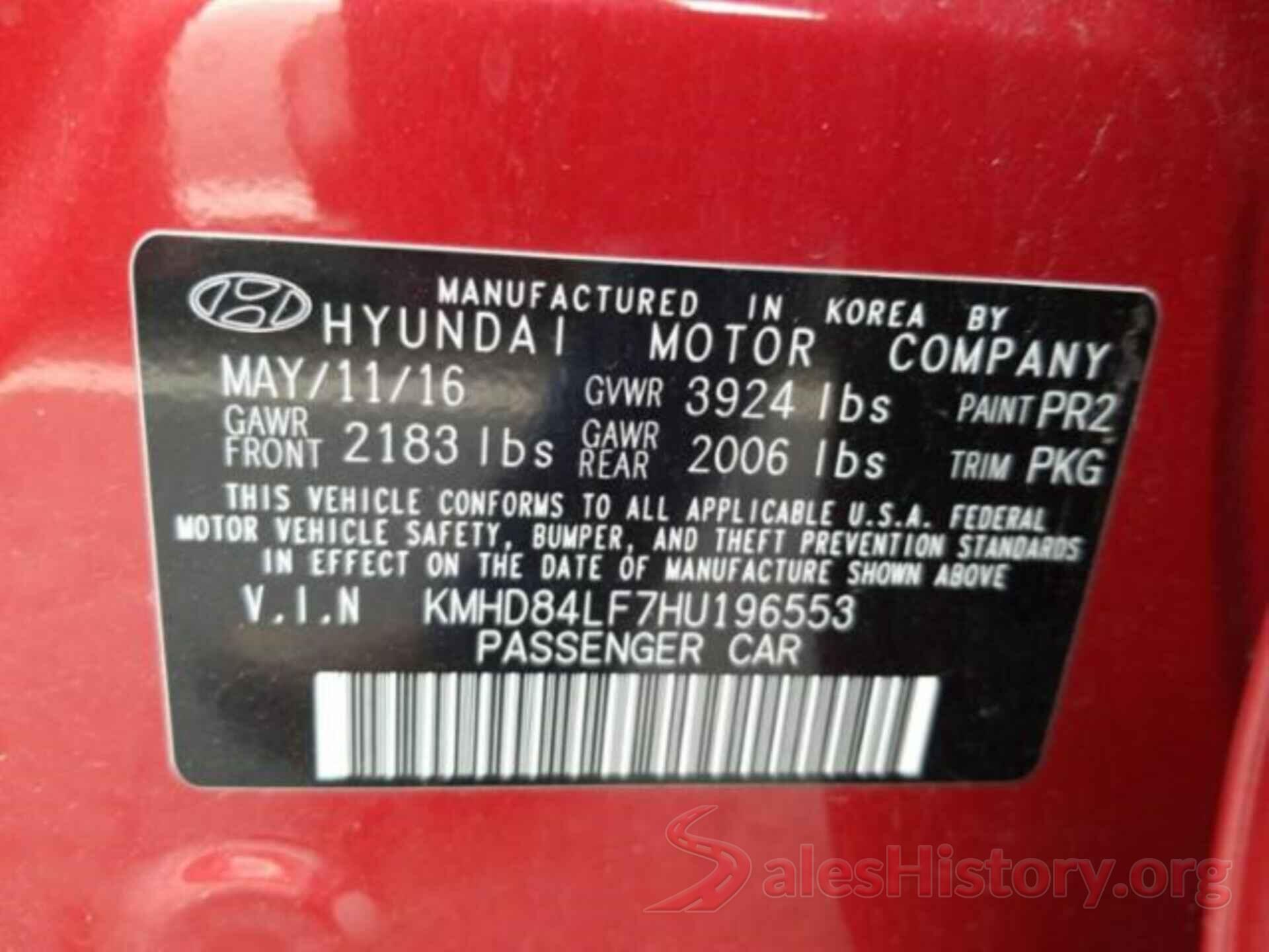 KMHD84LF7HU196553 2017 HYUNDAI ELANTRA