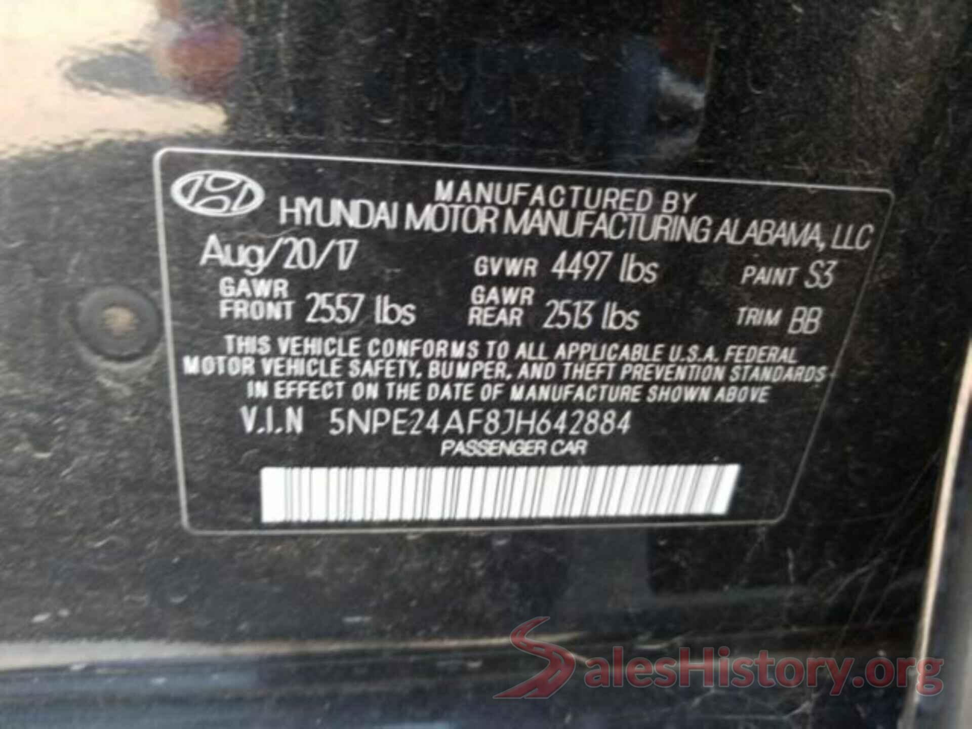 5NPE24AF8JH642884 2018 HYUNDAI SONATA