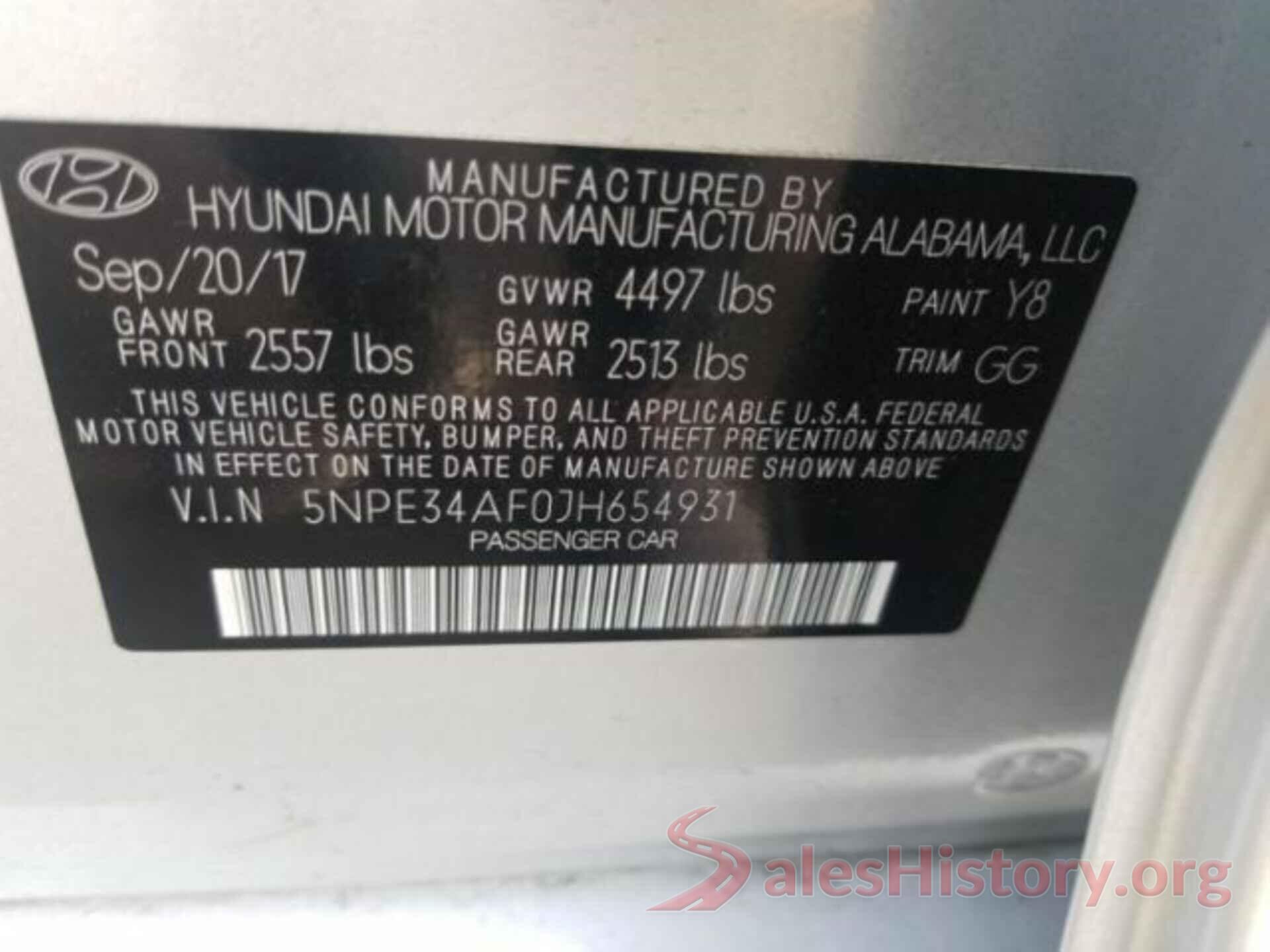 5NPE34AF0JH654931 2018 HYUNDAI SONATA