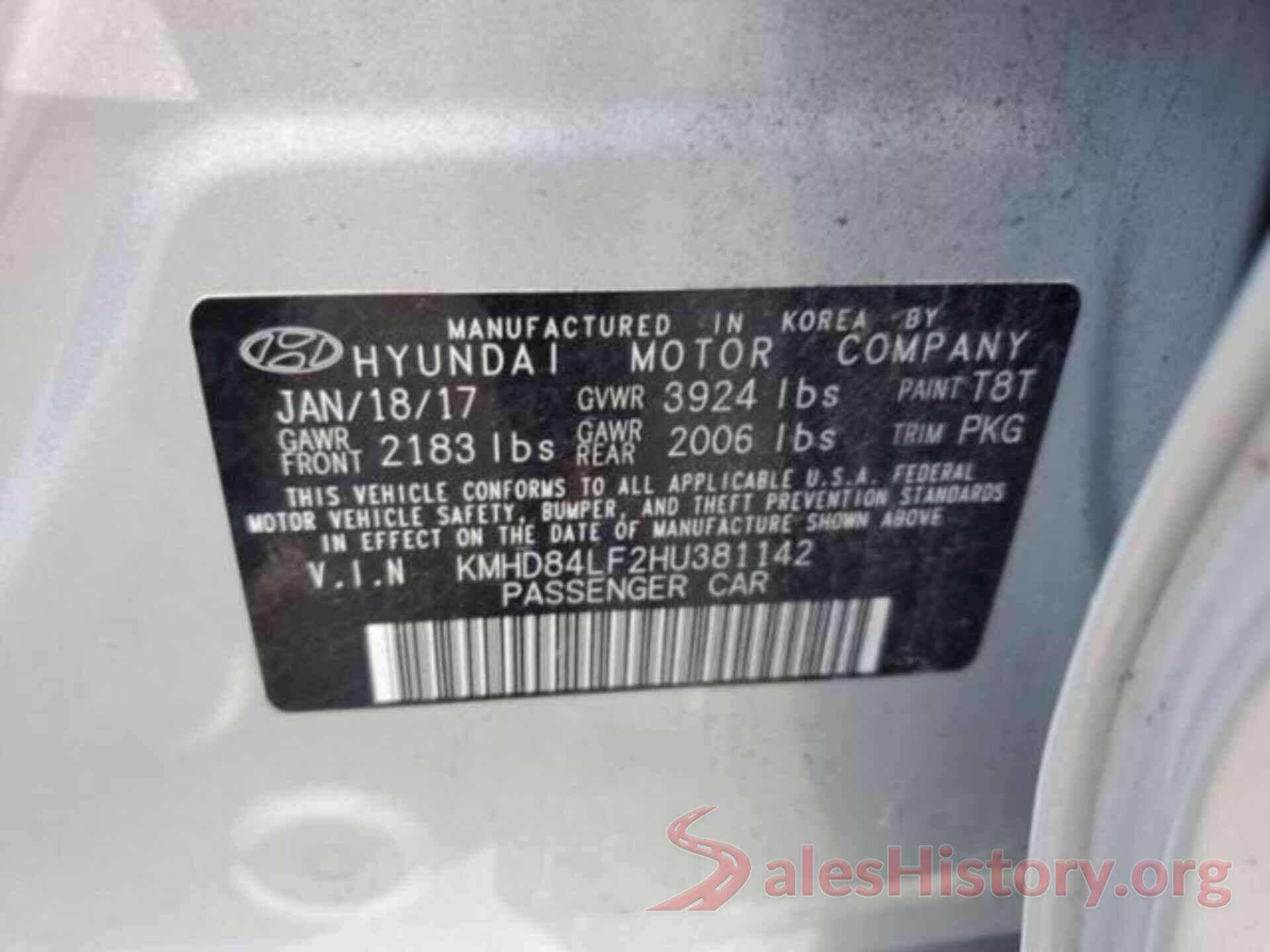 KMHD84LF2HU381142 2017 HYUNDAI ELANTRA