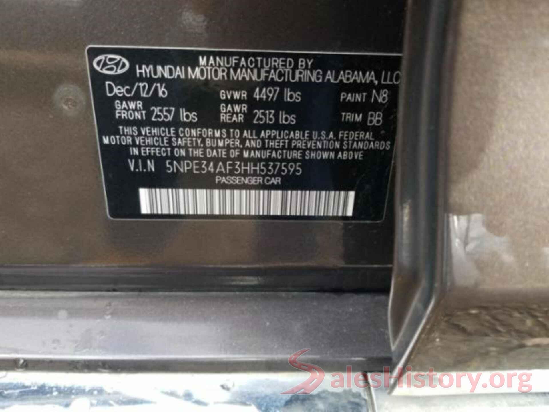 5NPE34AF3HH537595 2017 HYUNDAI SONATA