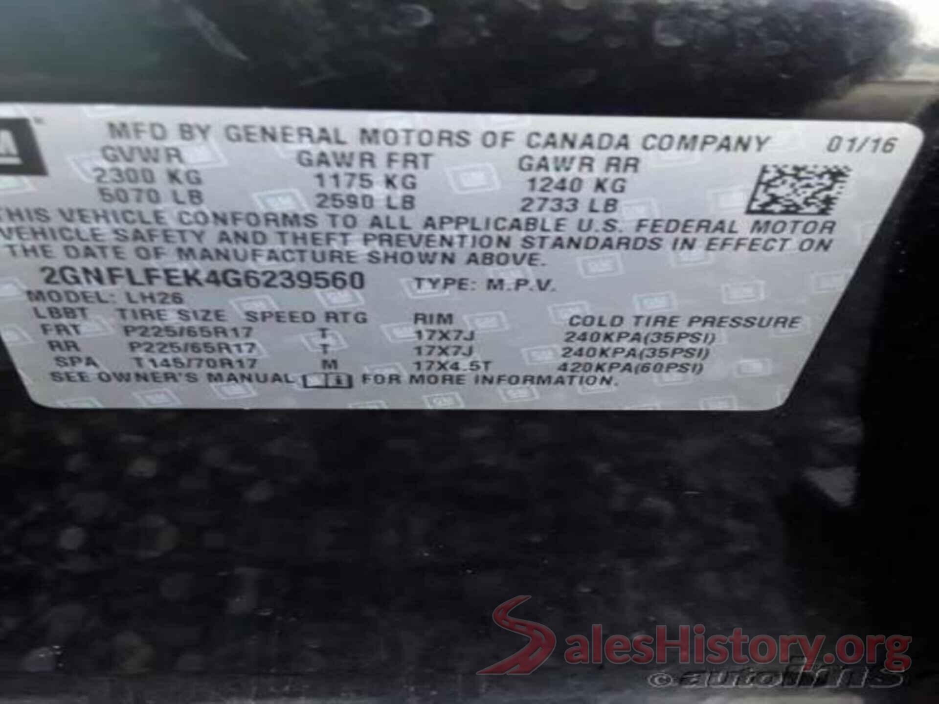 2GNFLFEK4G6239560 2016 CHEVROLET EQUINOX