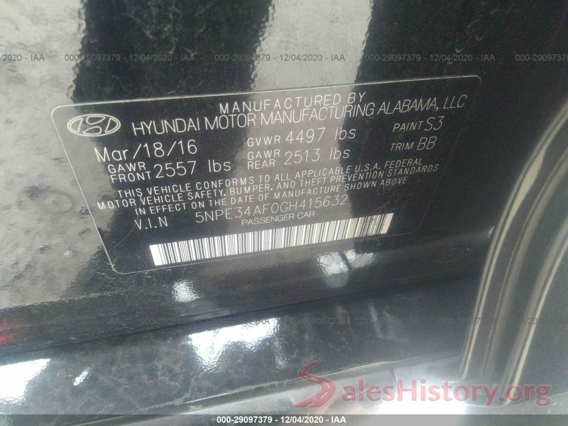 5NPE34AF0GH415632 2016 HYUNDAI SONATA