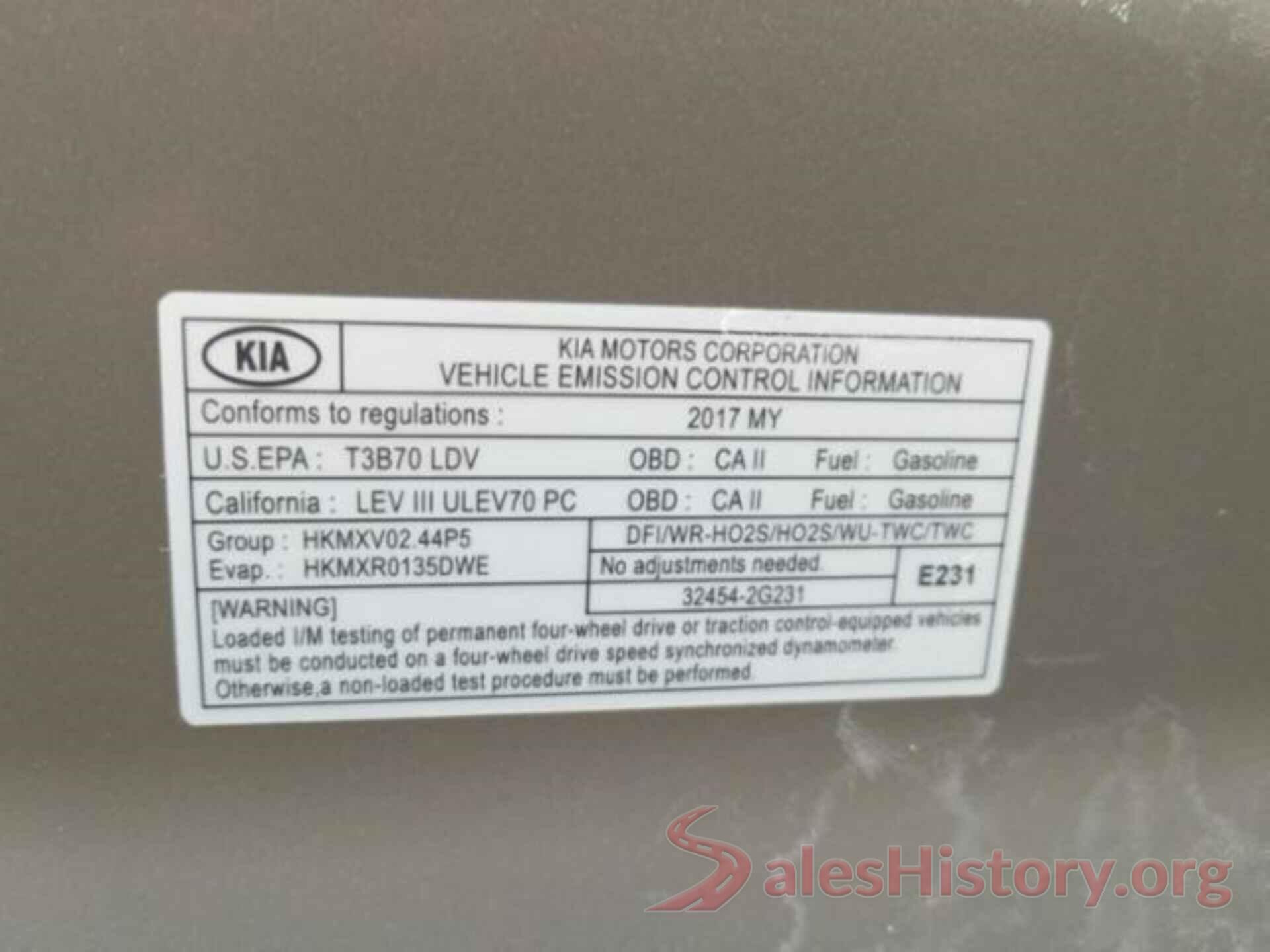 5XYPGDA34HG258599 2017 KIA SORENTO