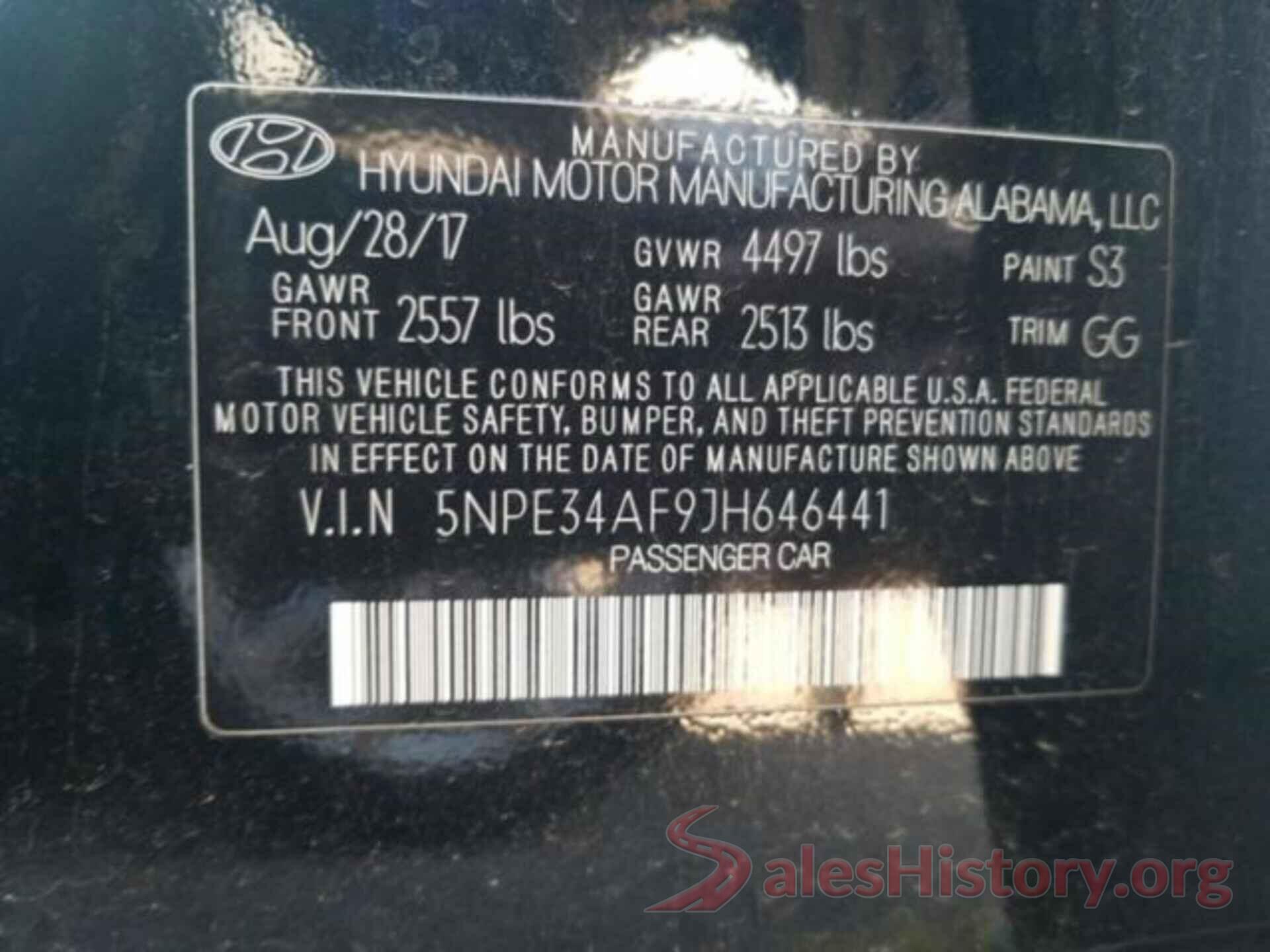 5NPE34AF9JH646441 2018 HYUNDAI SONATA