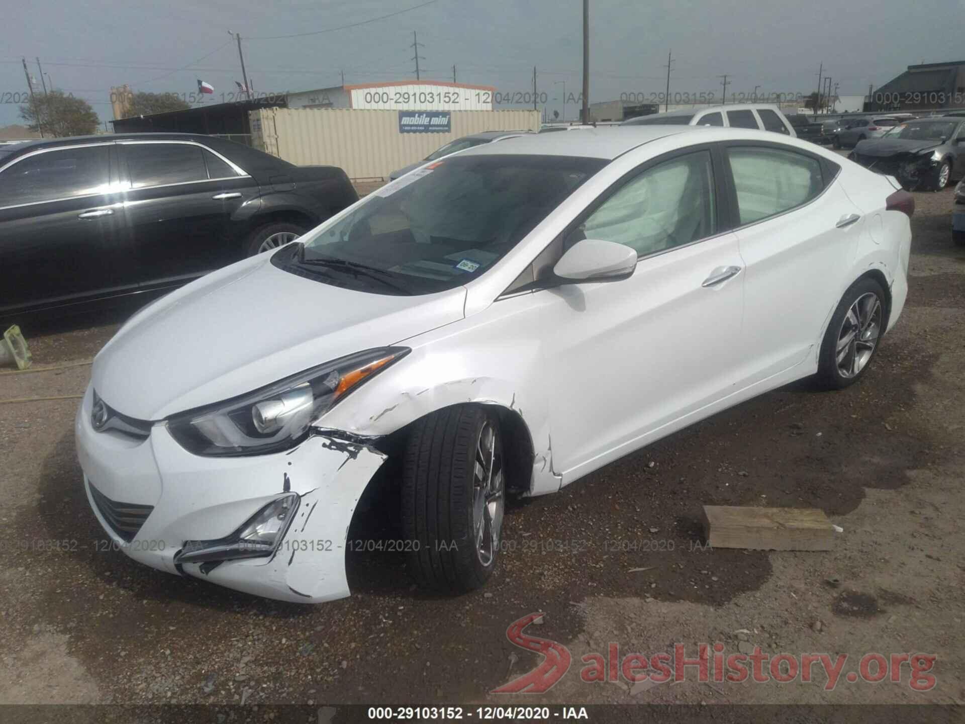 5NPDH4AE8GH774165 2016 HYUNDAI ELANTRA