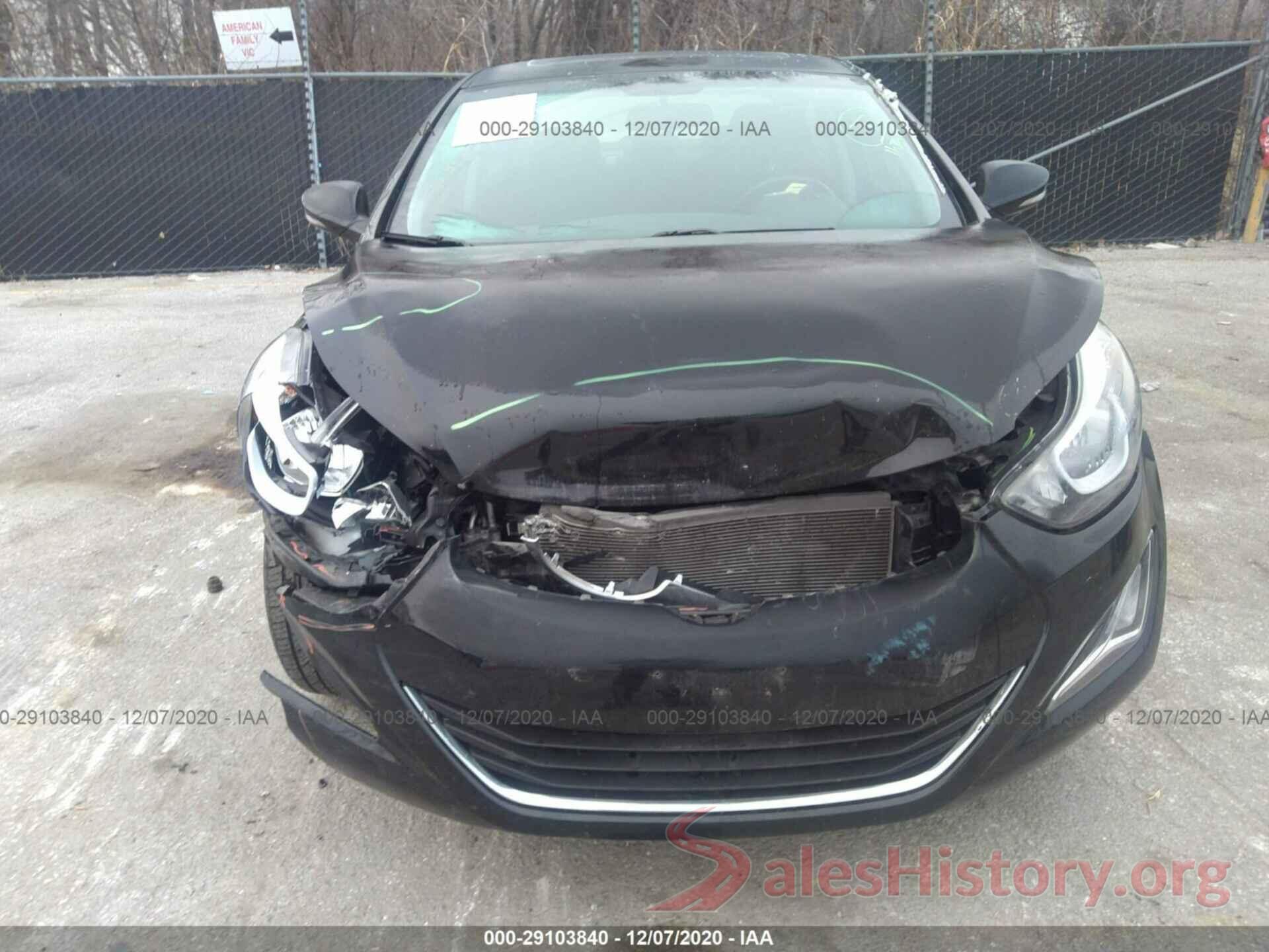 5NPDH4AE6GH712845 2016 HYUNDAI ELANTRA