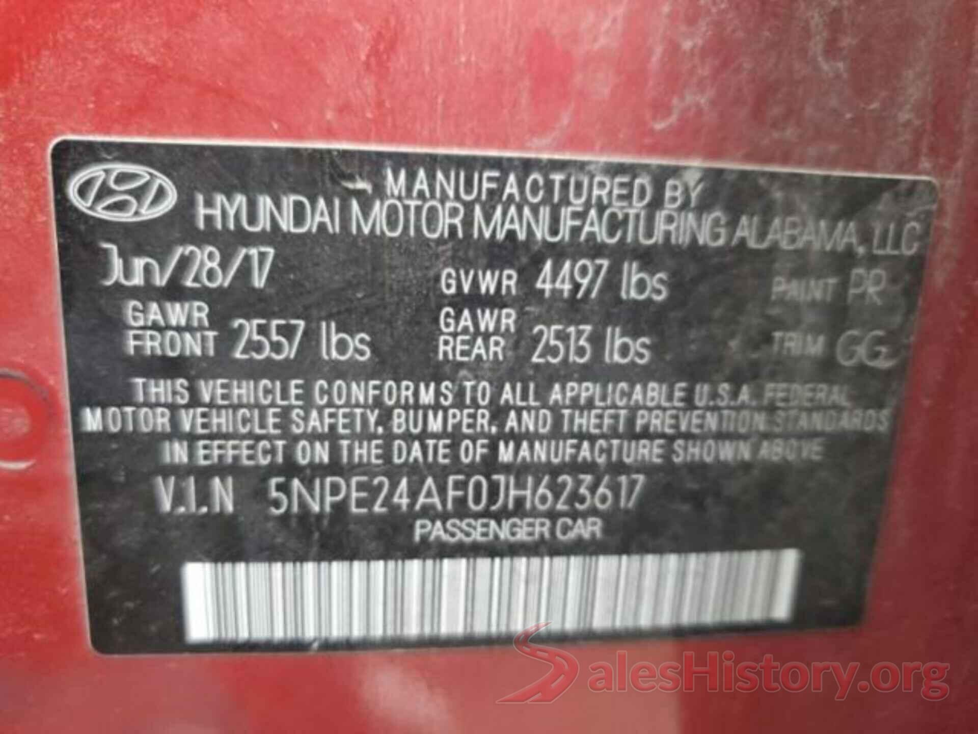 5NPE24AF0JH623617 2018 HYUNDAI SONATA