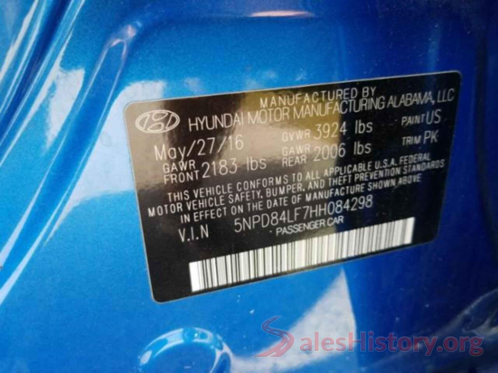 5NPD84LF7HH084298 2017 HYUNDAI ELANTRA