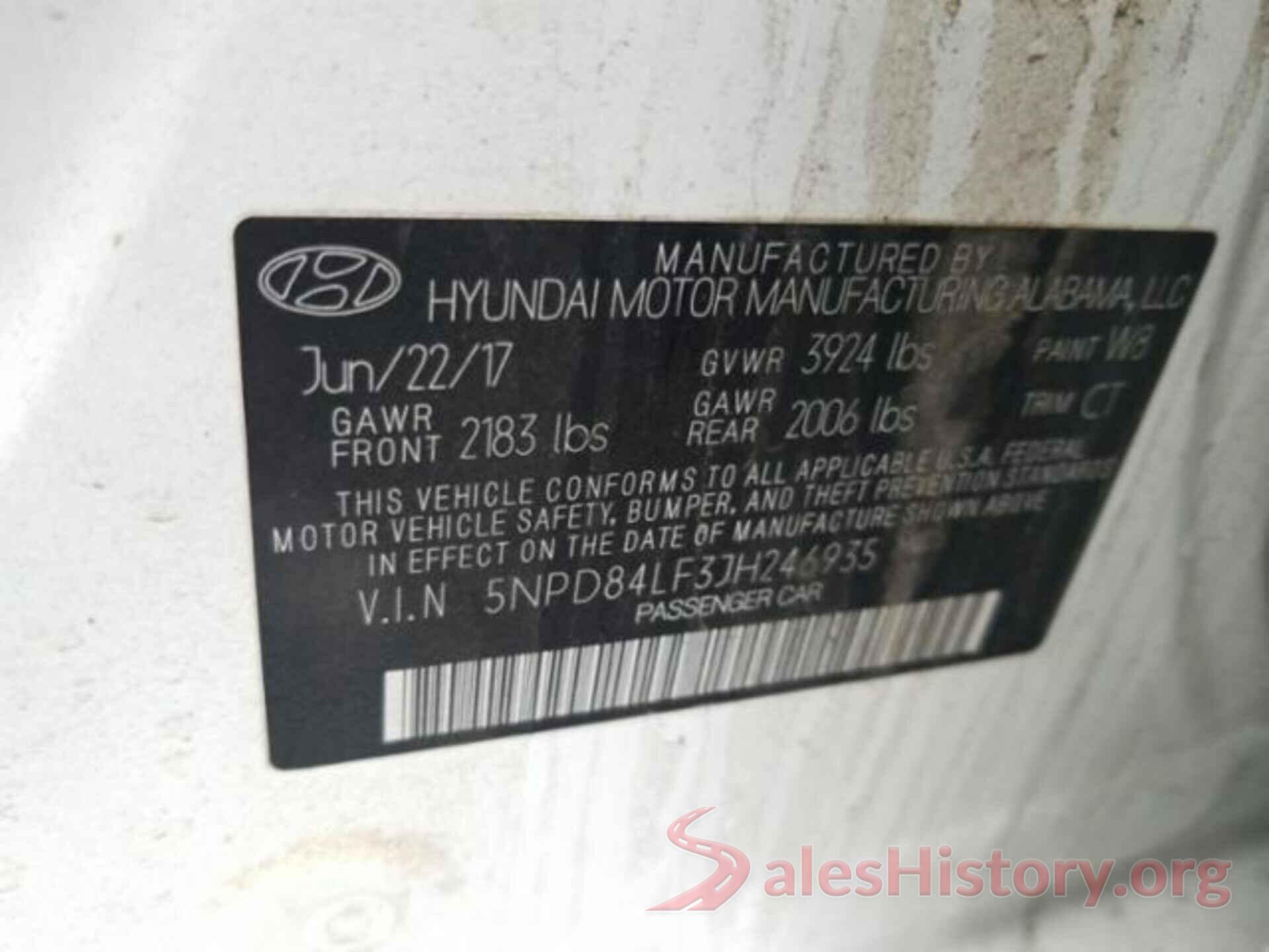 5NPD84LF3JH246935 2018 HYUNDAI ELANTRA