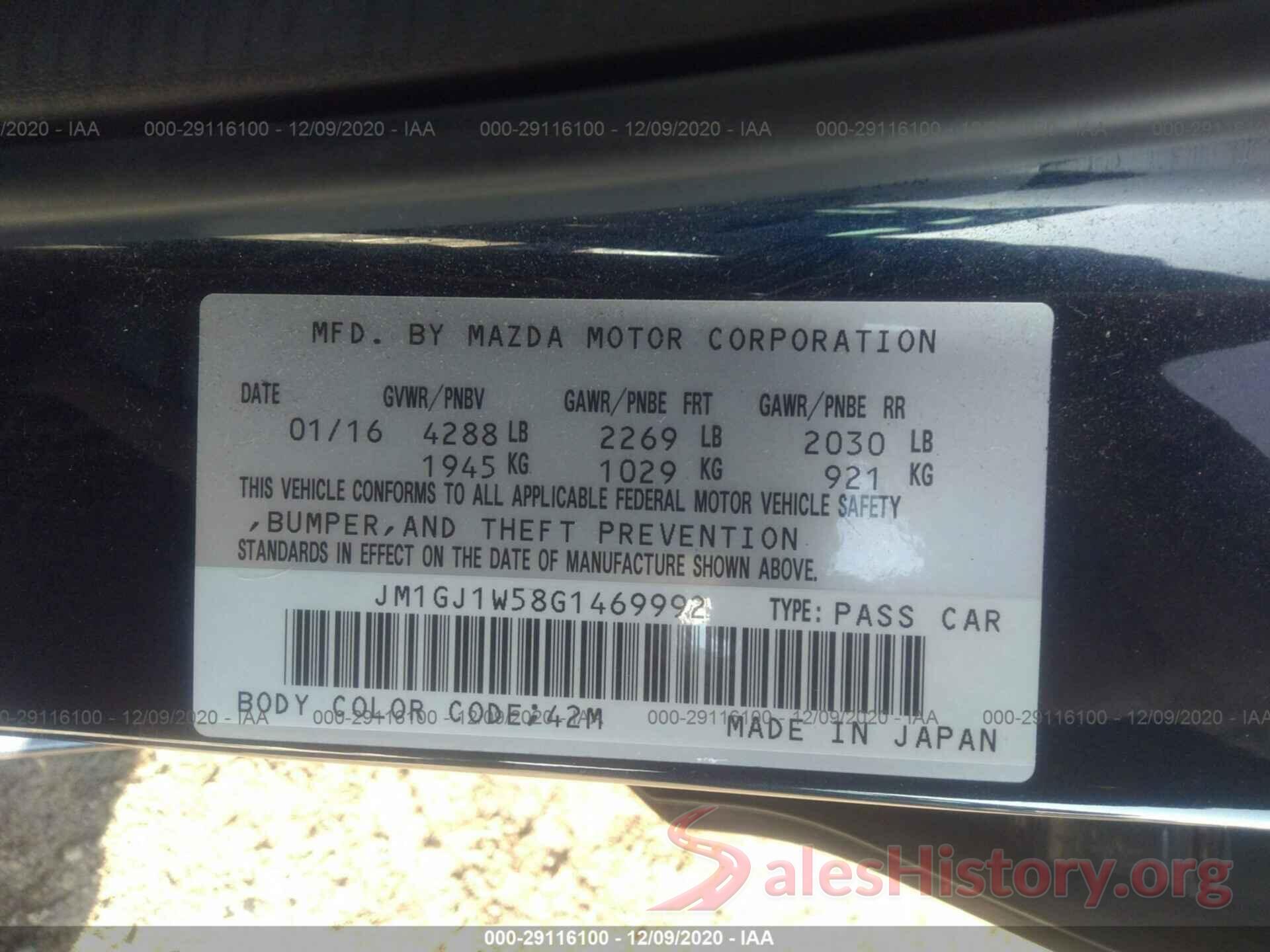 JM1GJ1W58G1469992 2016 MAZDA MAZDA6