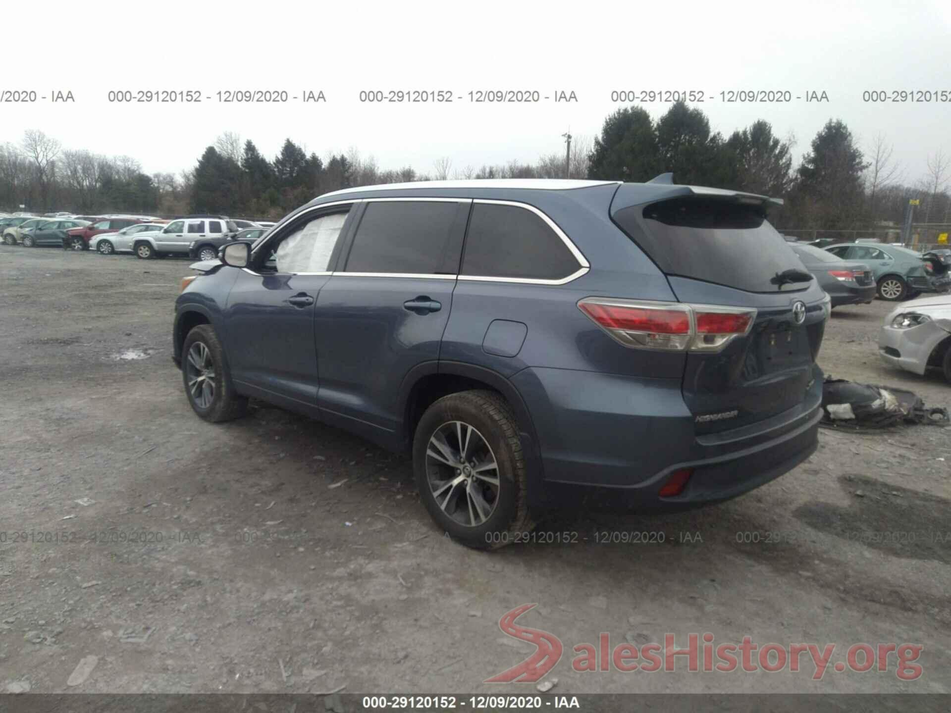 5TDJKRFH9GS349777 2016 TOYOTA HIGHLANDER