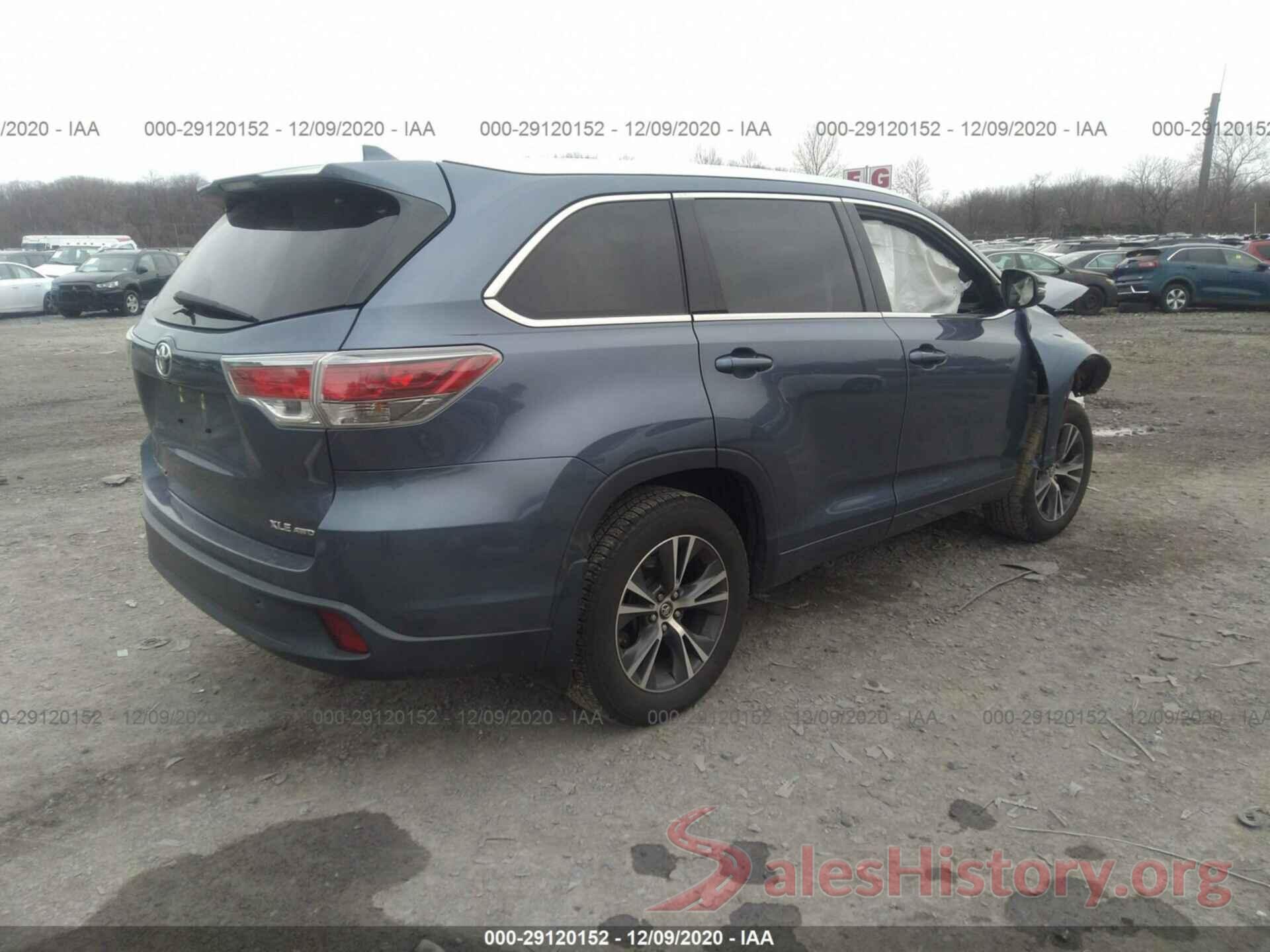 5TDJKRFH9GS349777 2016 TOYOTA HIGHLANDER