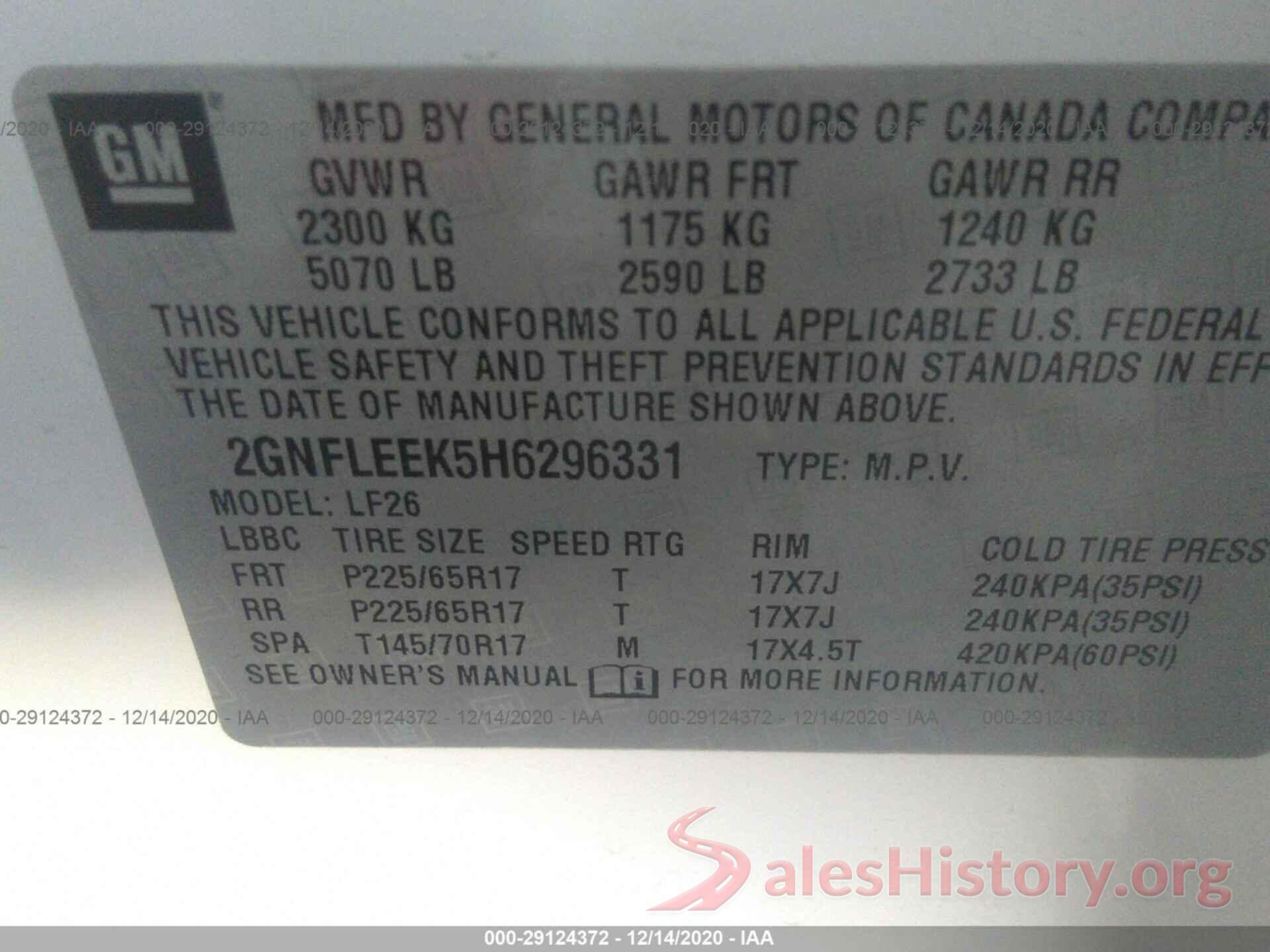 2GNFLEEK5H6296331 2017 CHEVROLET EQUINOX