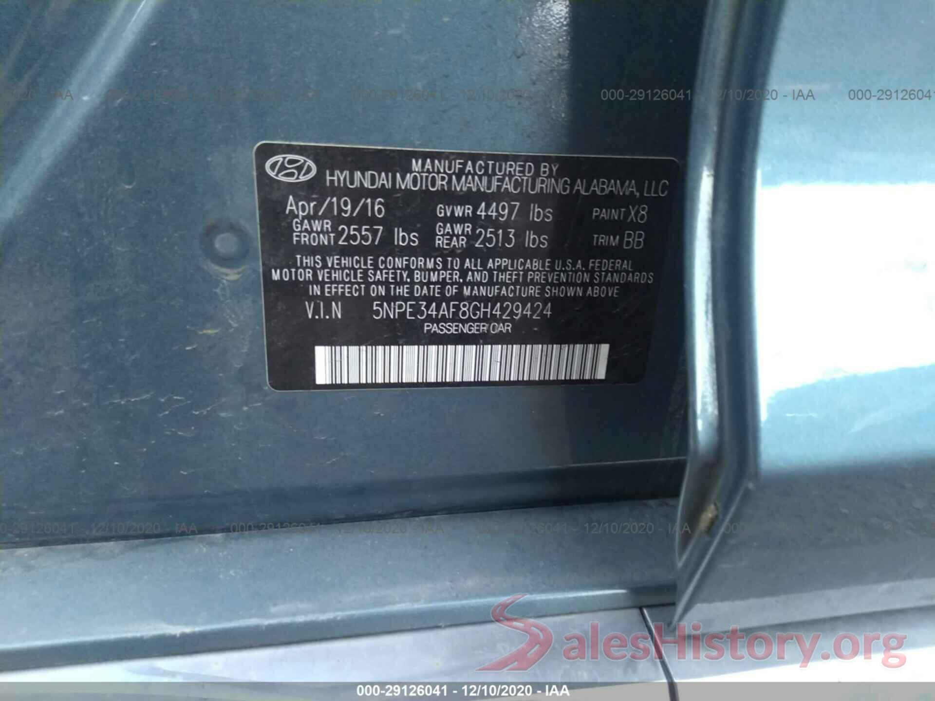 5NPE34AF8GH429424 2016 HYUNDAI SONATA