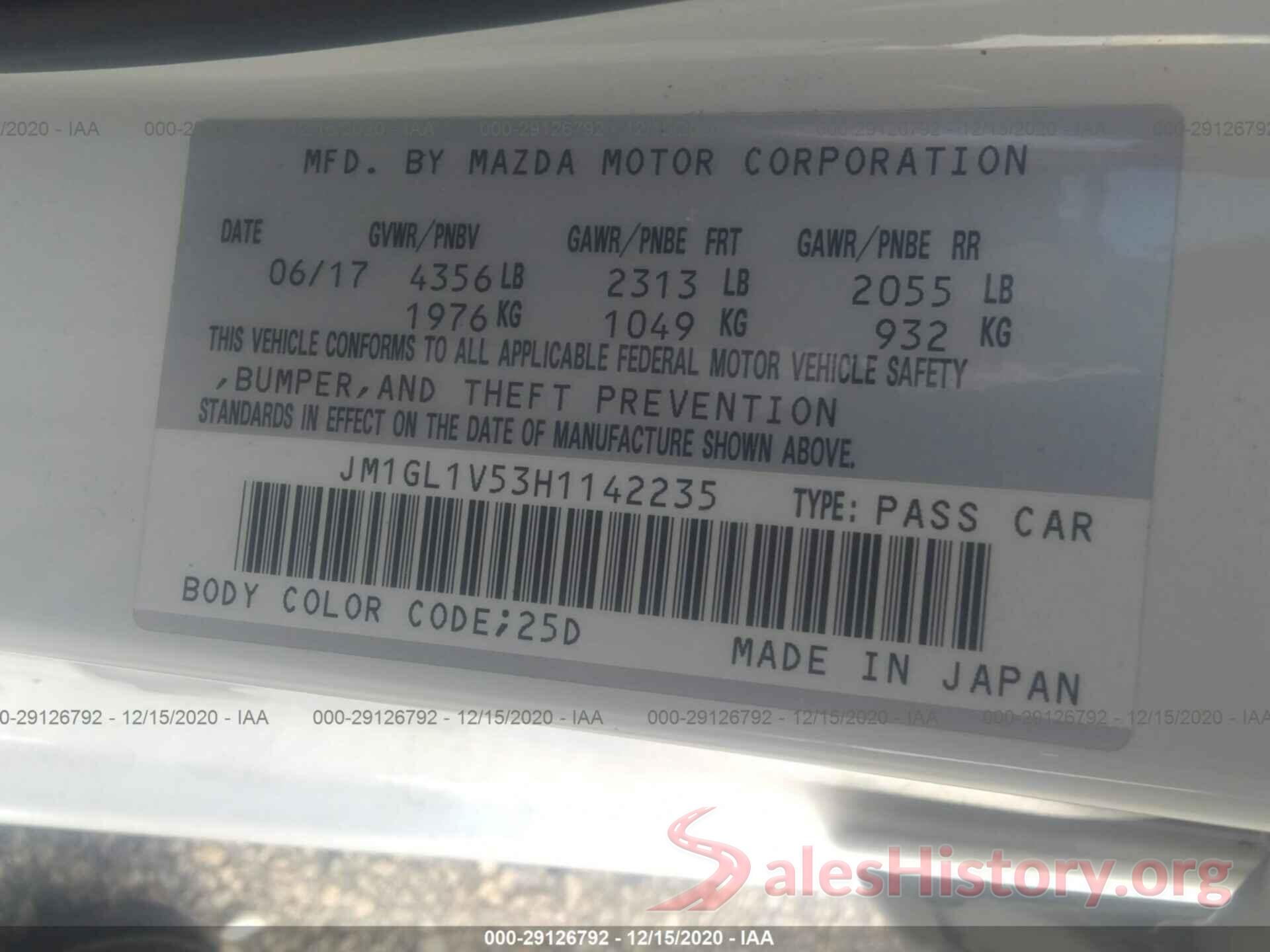 JM1GL1V53H1142235 2017 MAZDA MAZDA6