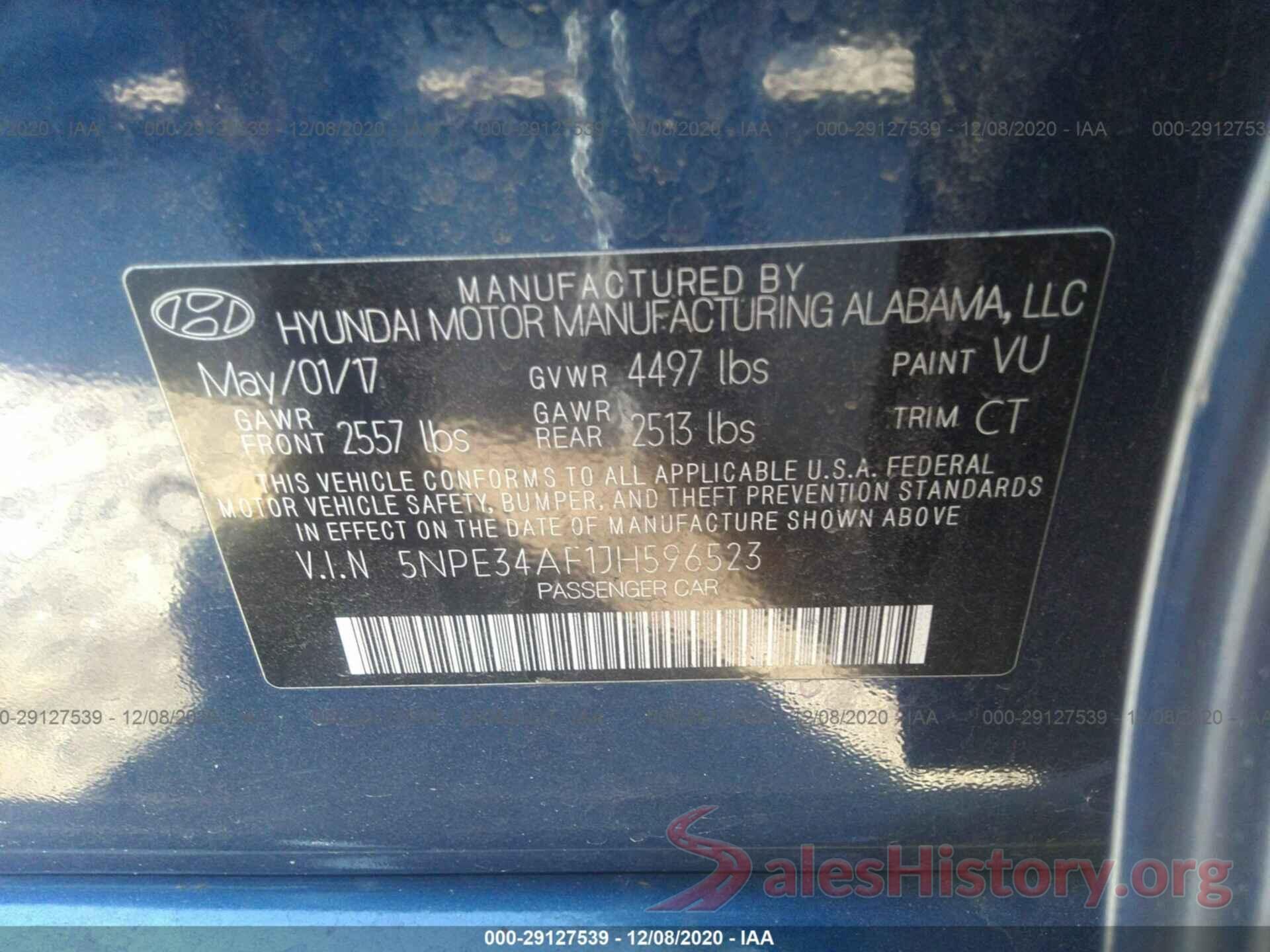 5NPE34AF1JH596523 2018 HYUNDAI SONATA