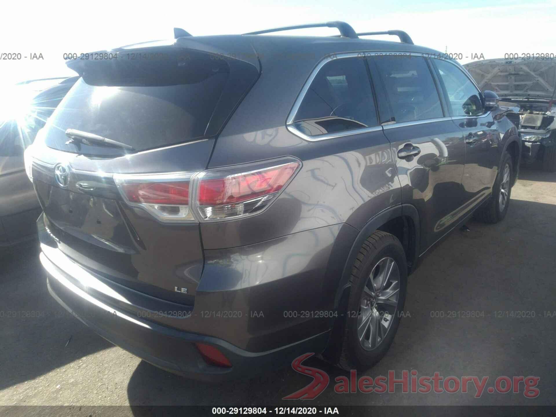 5TDZKRFH9GS166561 2016 TOYOTA HIGHLANDER