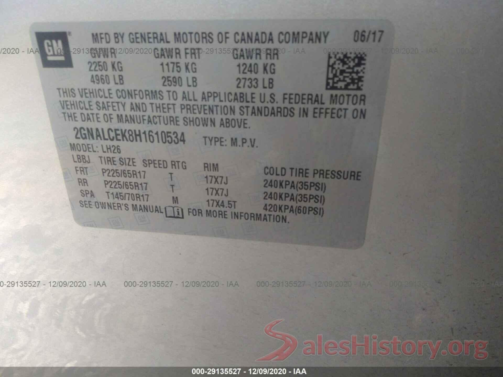 2GNALCEK8H1610534 2017 CHEVROLET EQUINOX