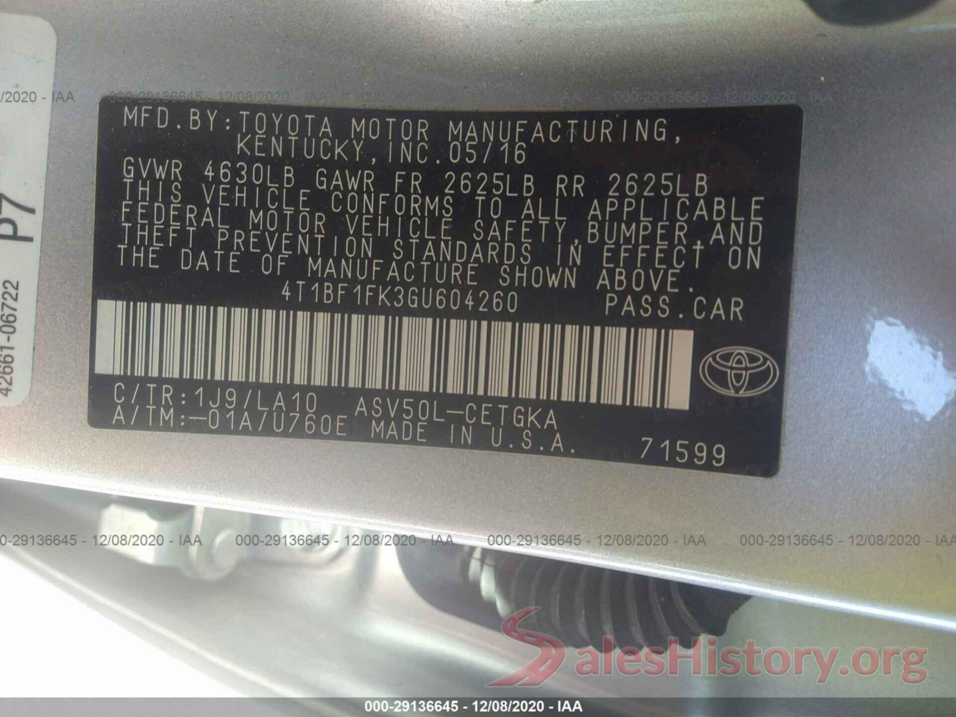 4T1BF1FK3GU604260 2016 TOYOTA CAMRY