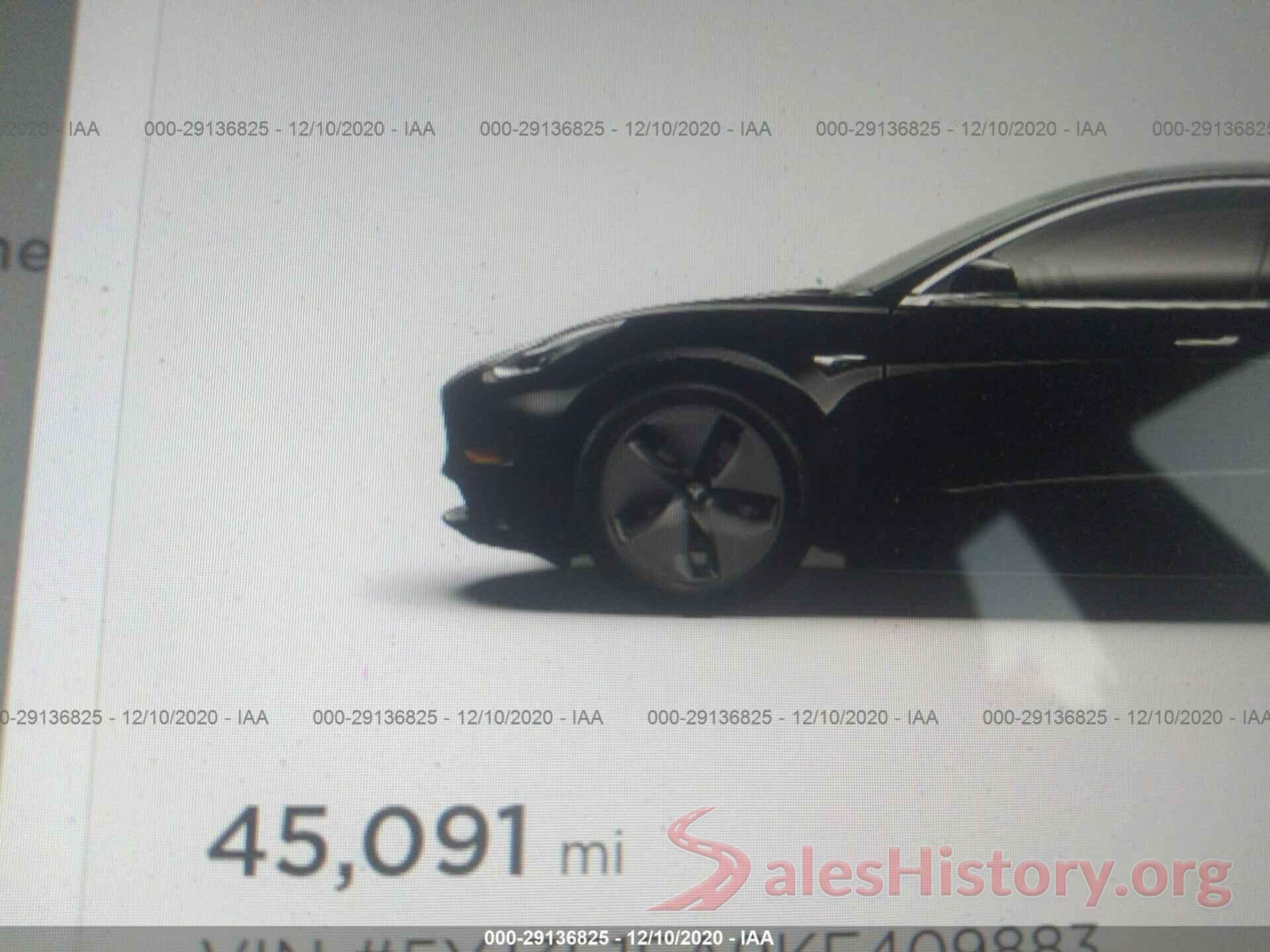 5YJ3E1EA9KF409883 2019 TESLA MODEL 3