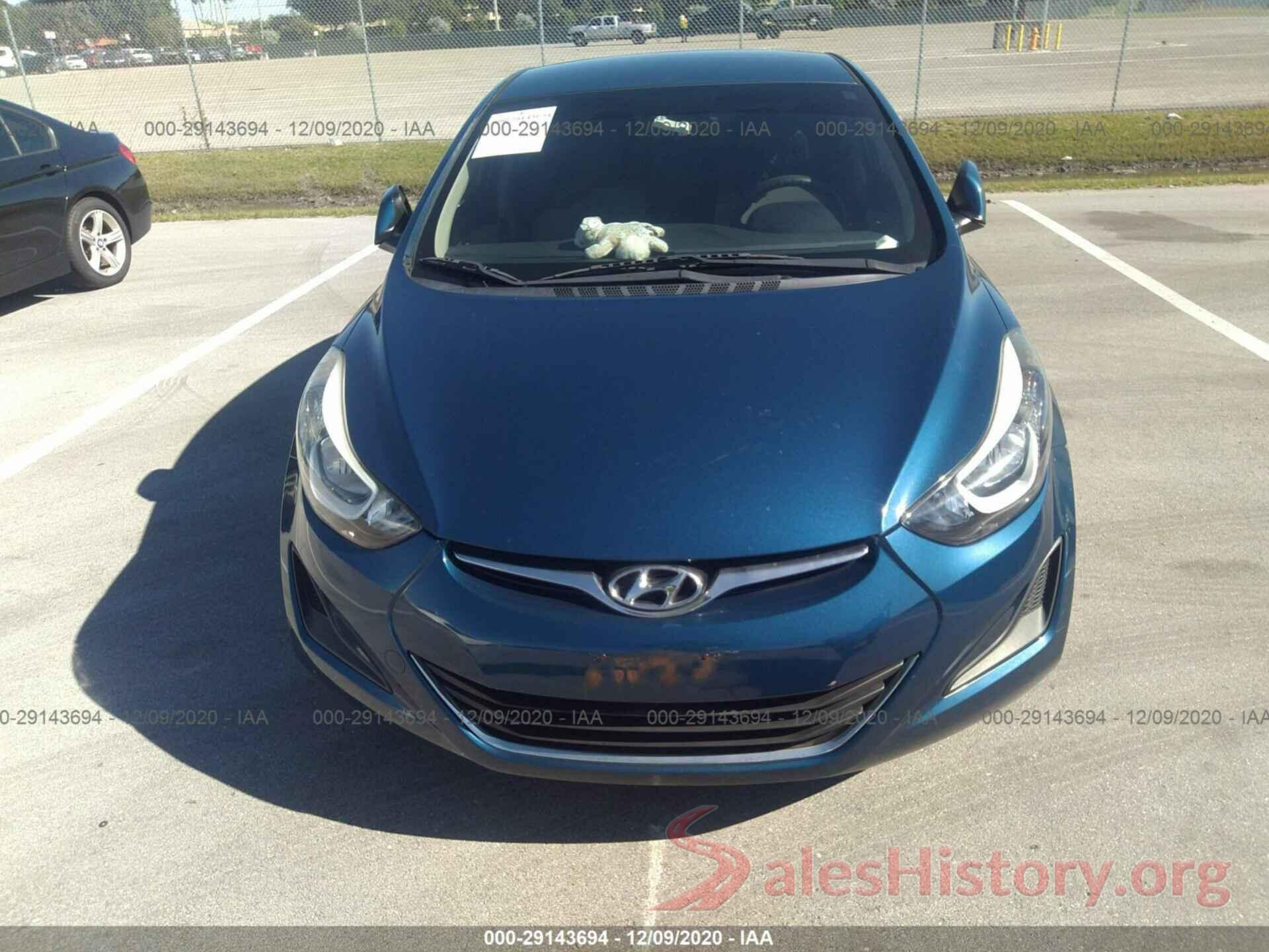 KMHDH4AE3GU490072 2016 HYUNDAI ELANTRA