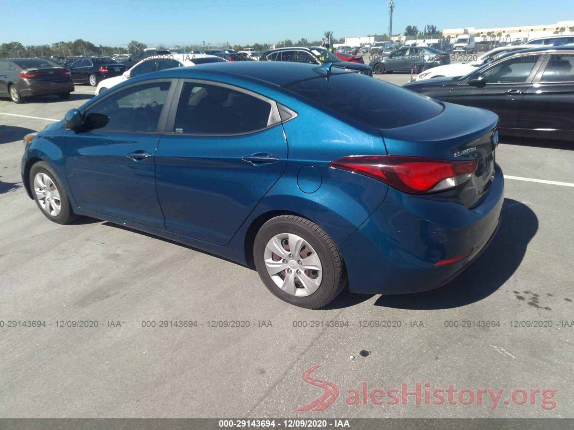 KMHDH4AE3GU490072 2016 HYUNDAI ELANTRA