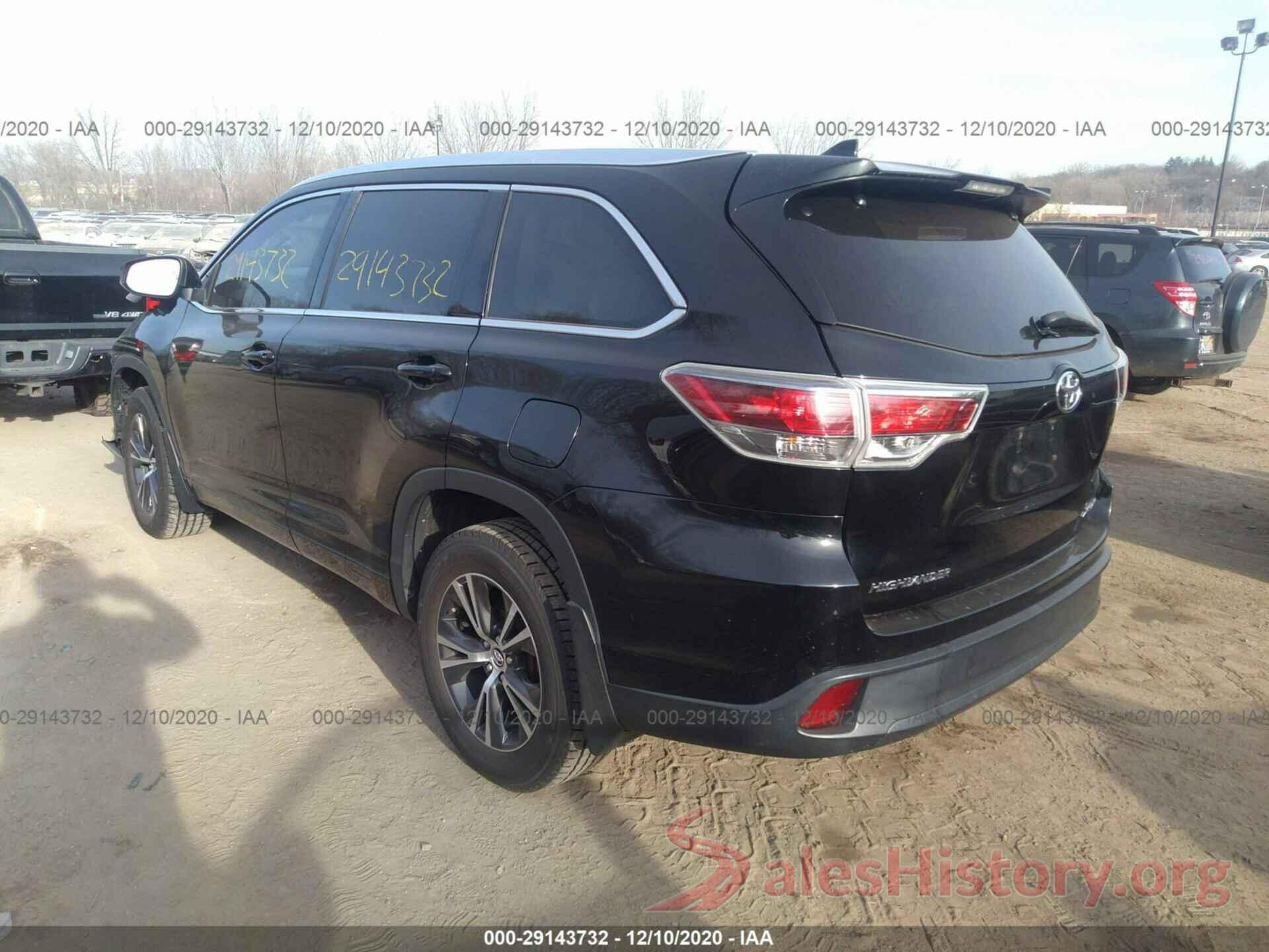 5TDJKRFH9GS236427 2016 TOYOTA HIGHLANDER