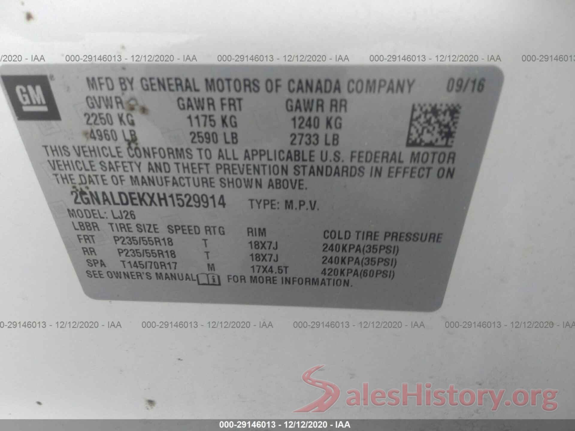 2GNALDEKXH1529914 2017 CHEVROLET EQUINOX