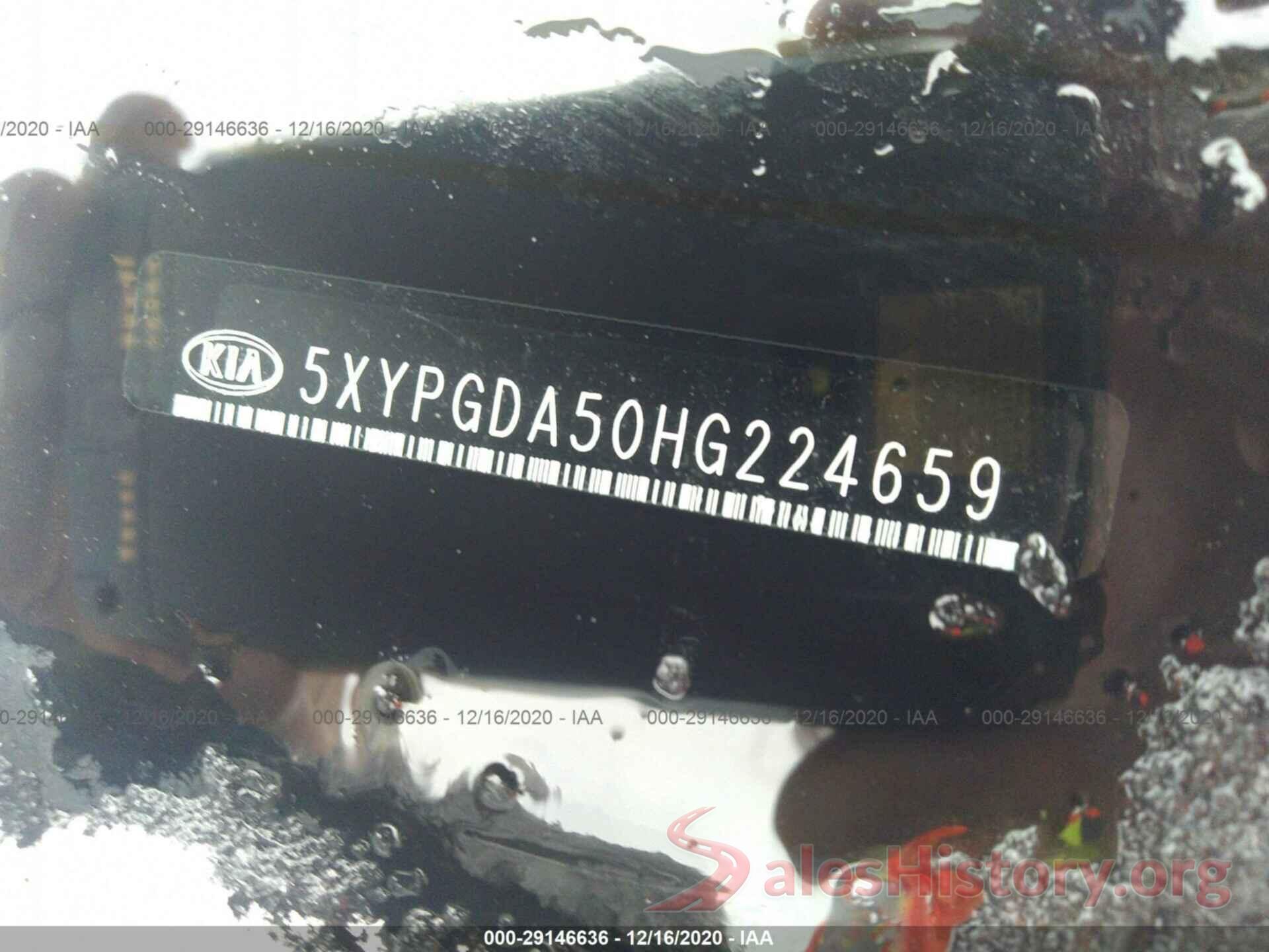 5XYPGDA50HG224659 2017 KIA SORENTO