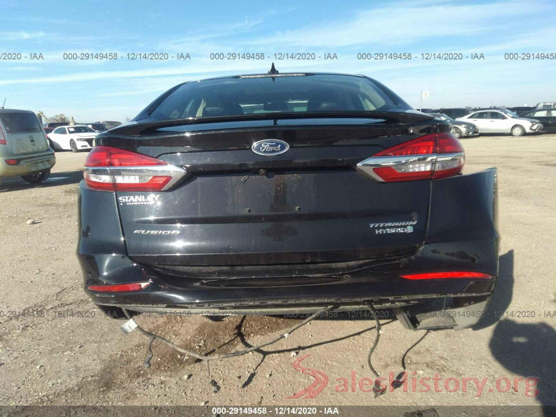 3FA6P0RU6KR273013 2019 FORD FUSION HYBRID