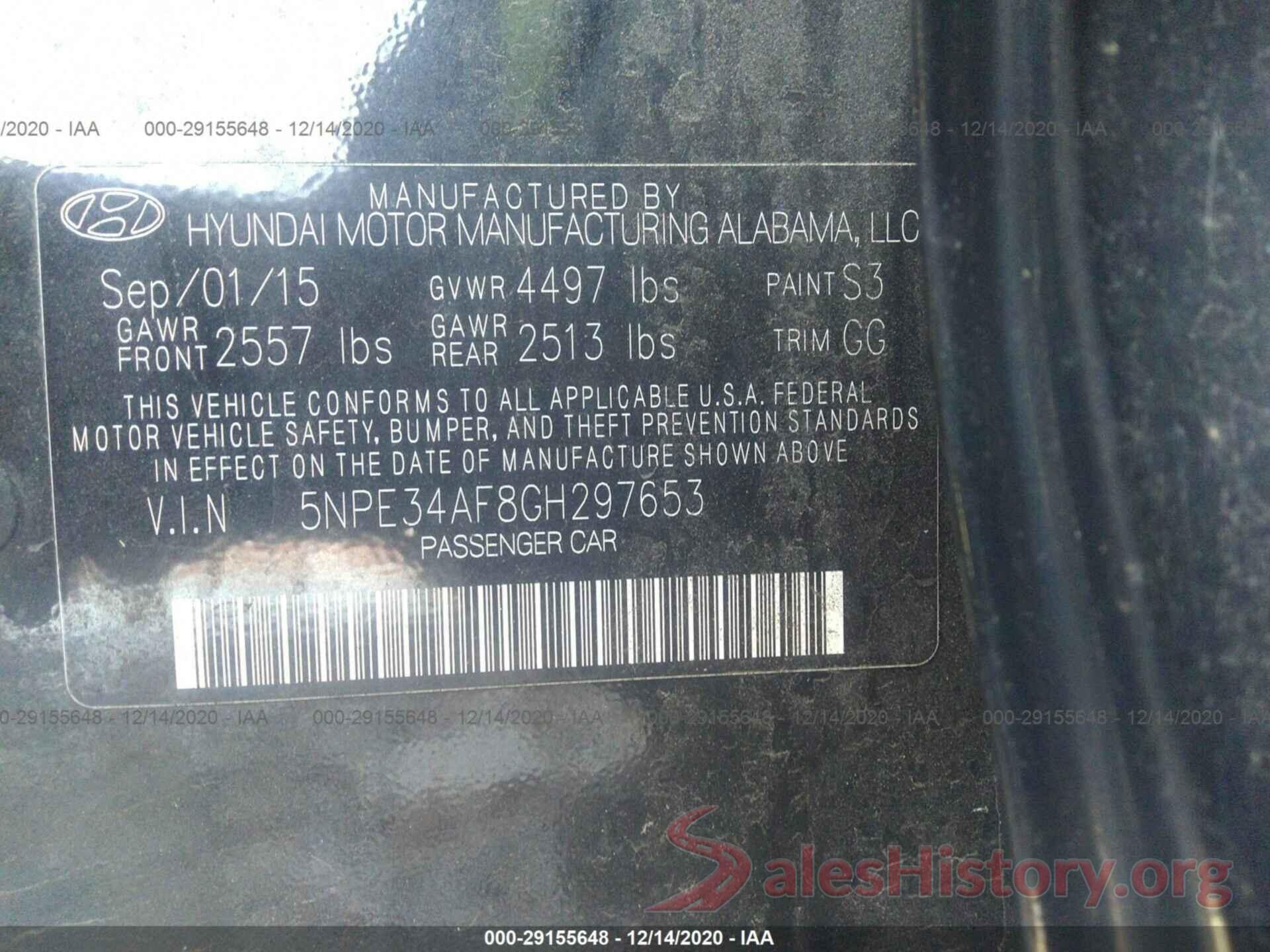 5NPE34AF8GH297653 2016 HYUNDAI SONATA