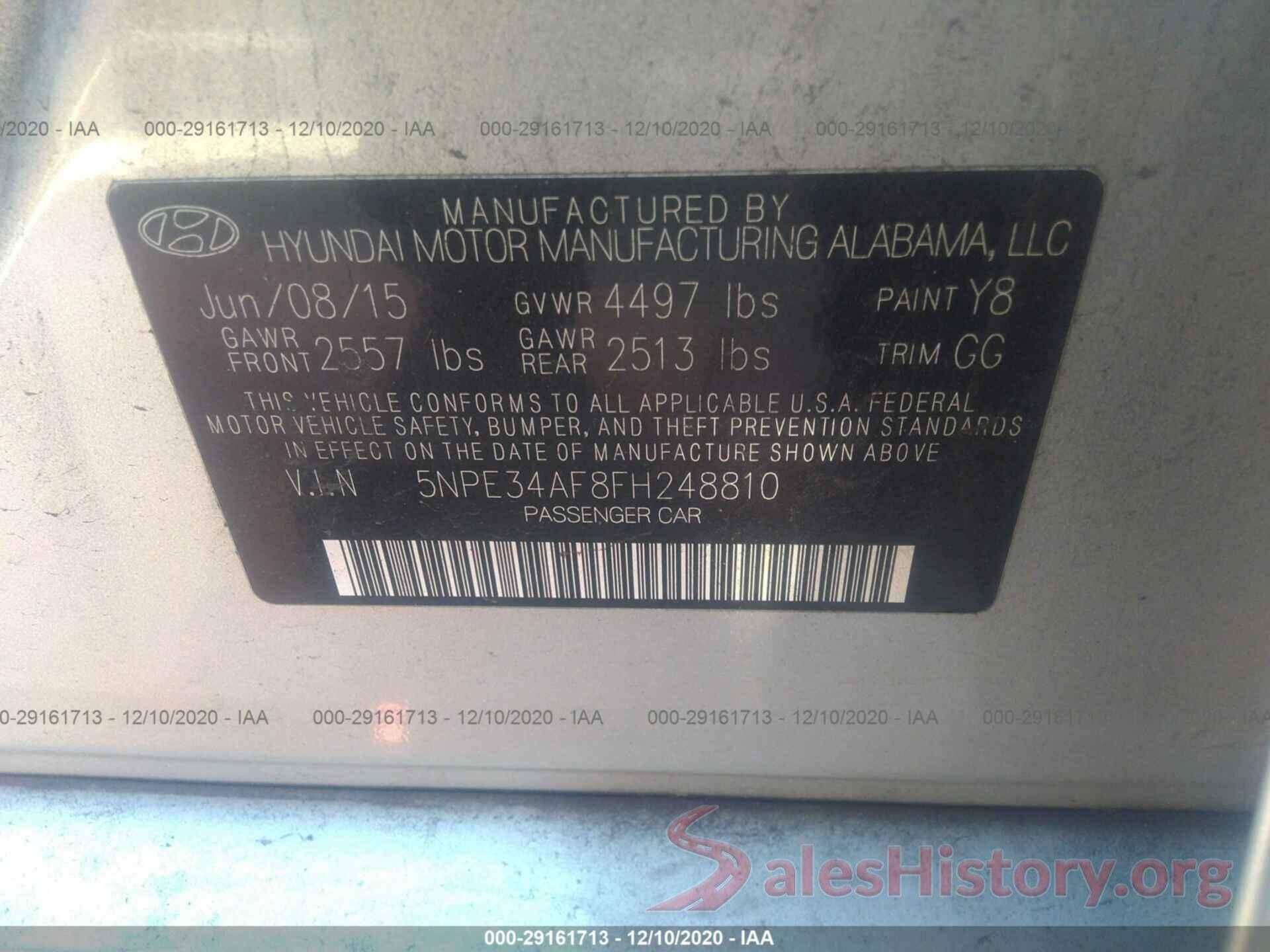 5NPE34AF8FH248810 2015 HYUNDAI SONATA