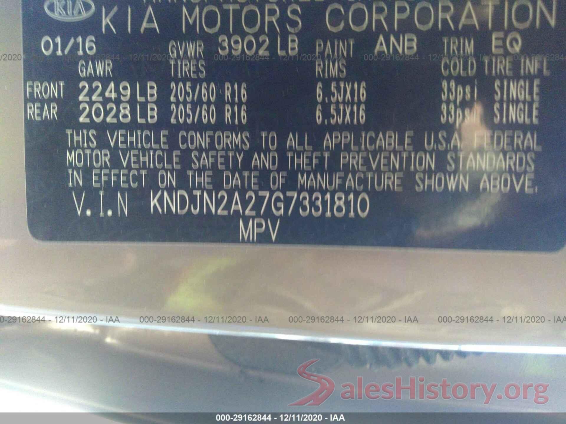 KNDJN2A27G7331810 2016 KIA SOUL