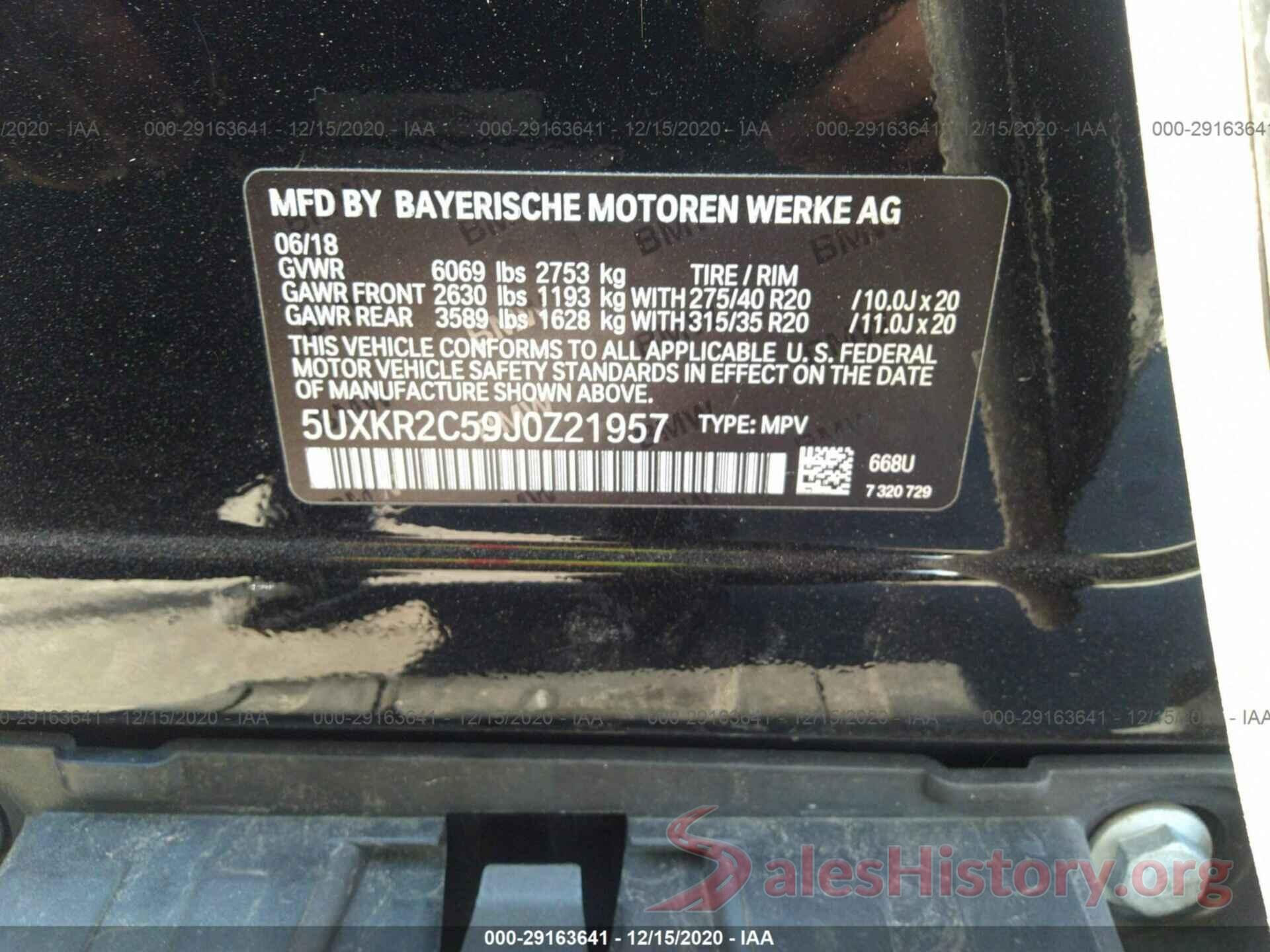 5UXKR2C59J0Z21957 2018 BMW X5