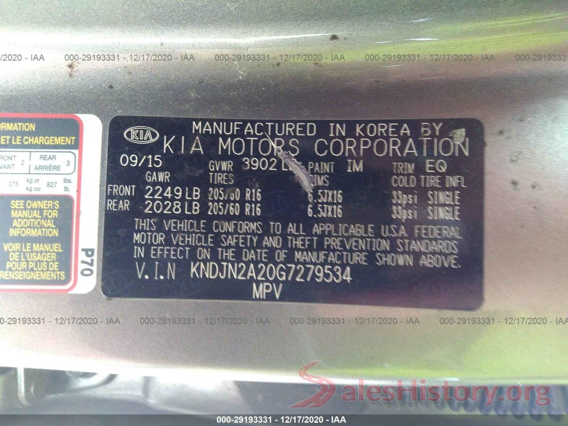 KNDJN2A20G7279534 2016 KIA SOUL