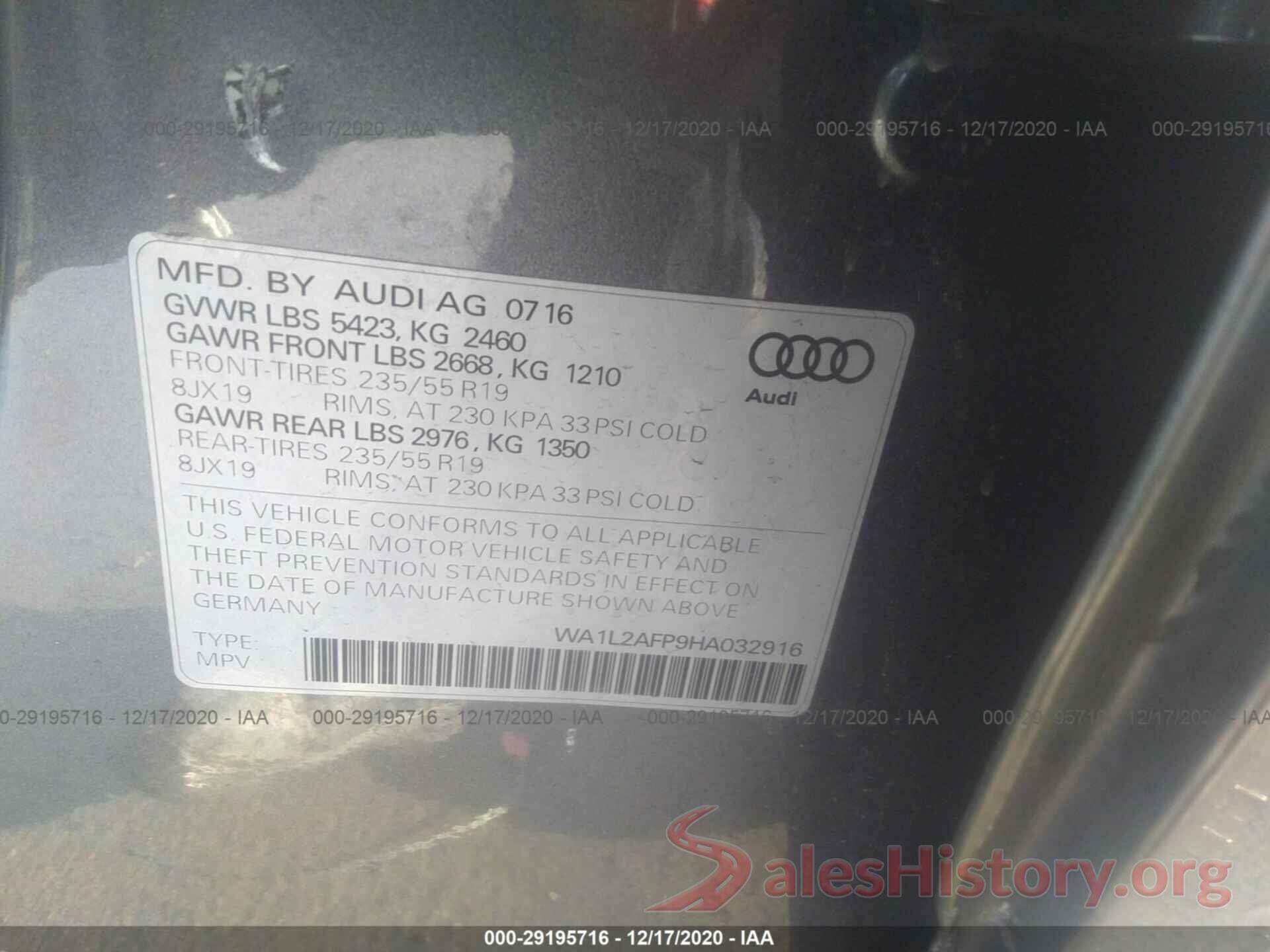 WA1L2AFP9HA032916 2017 AUDI Q5