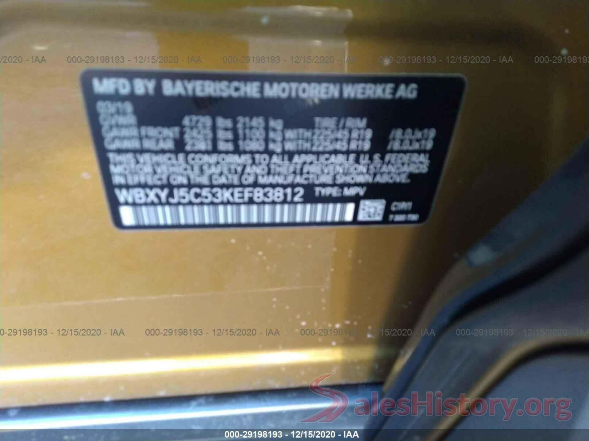 WBXYJ5C53KEF83812 2019 BMW X2