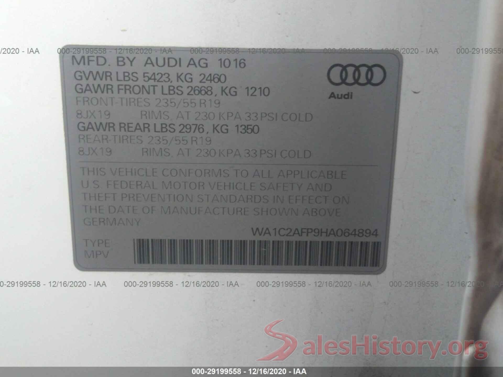 WA1C2AFP9HA064894 2017 AUDI Q5