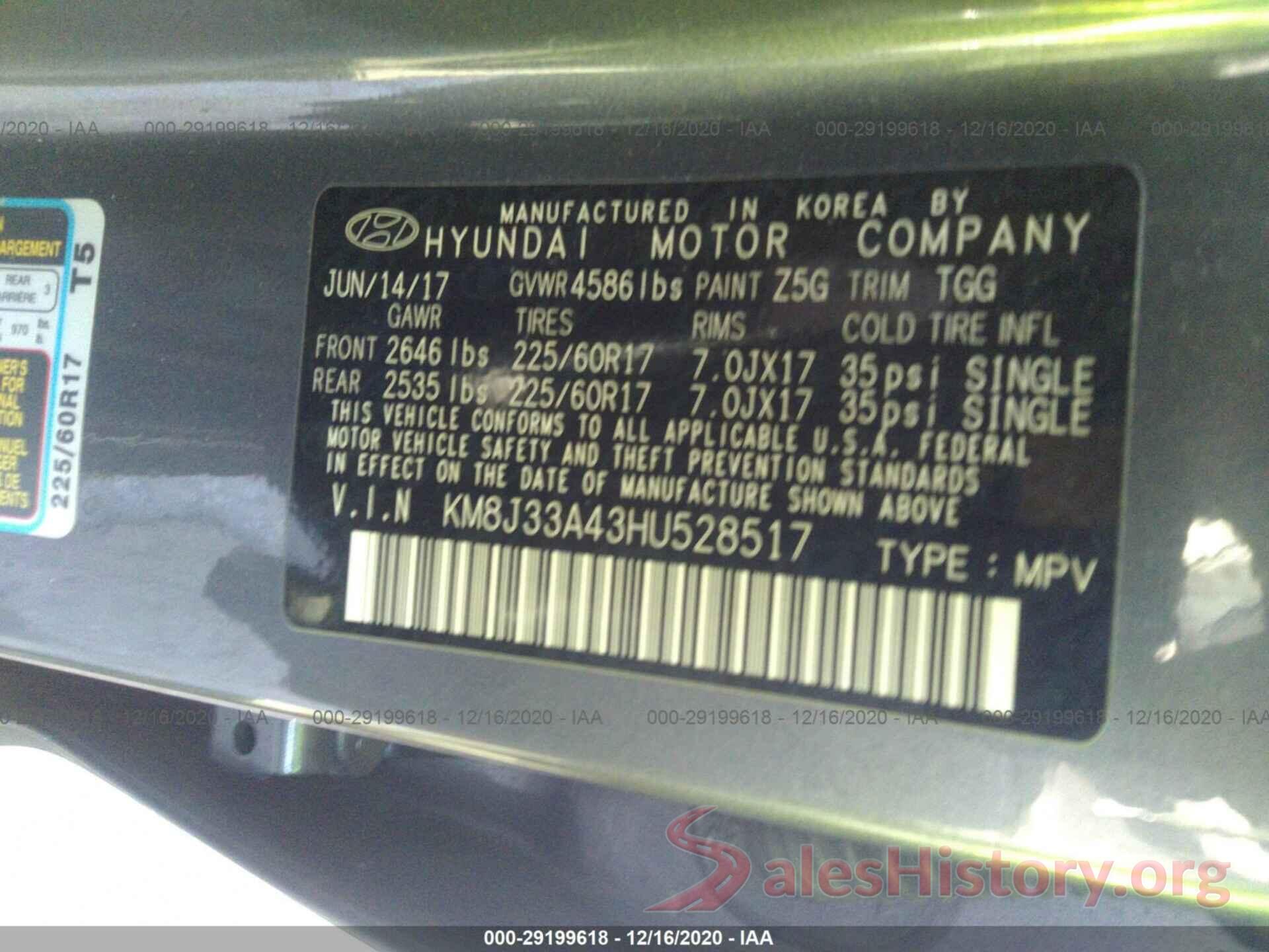 KM8J33A43HU528517 2017 HYUNDAI TUCSON