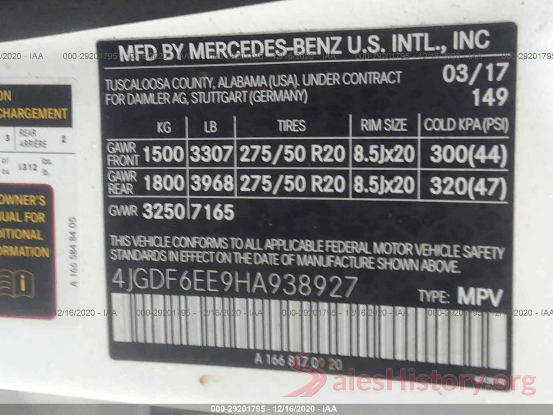 4JGDF6EE9HA938927 2017 MERCEDES-BENZ GLS