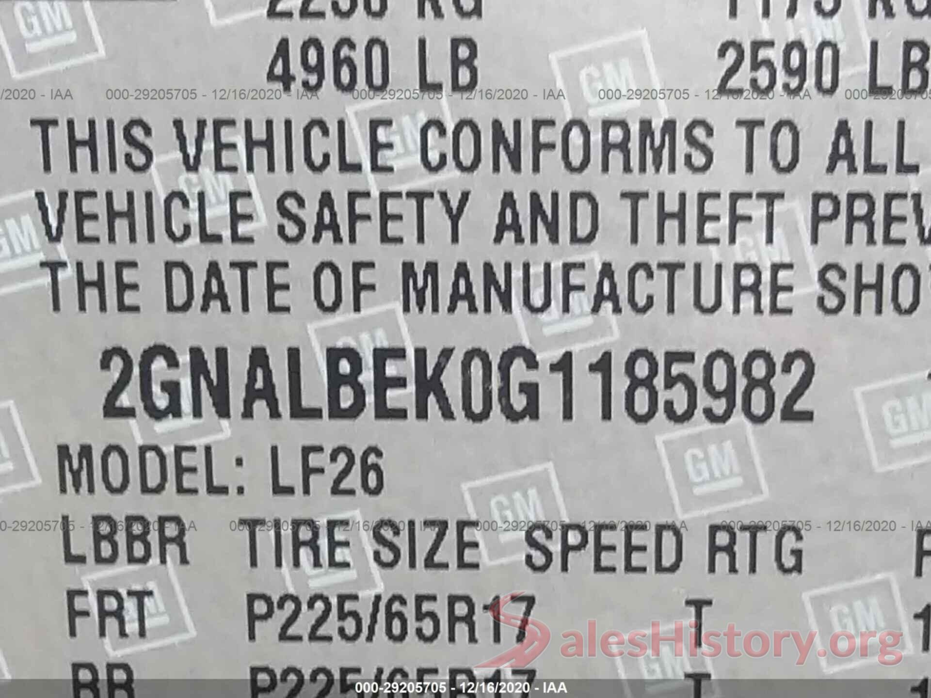 2GNALBEK0G1185982 2016 CHEVROLET EQUINOX