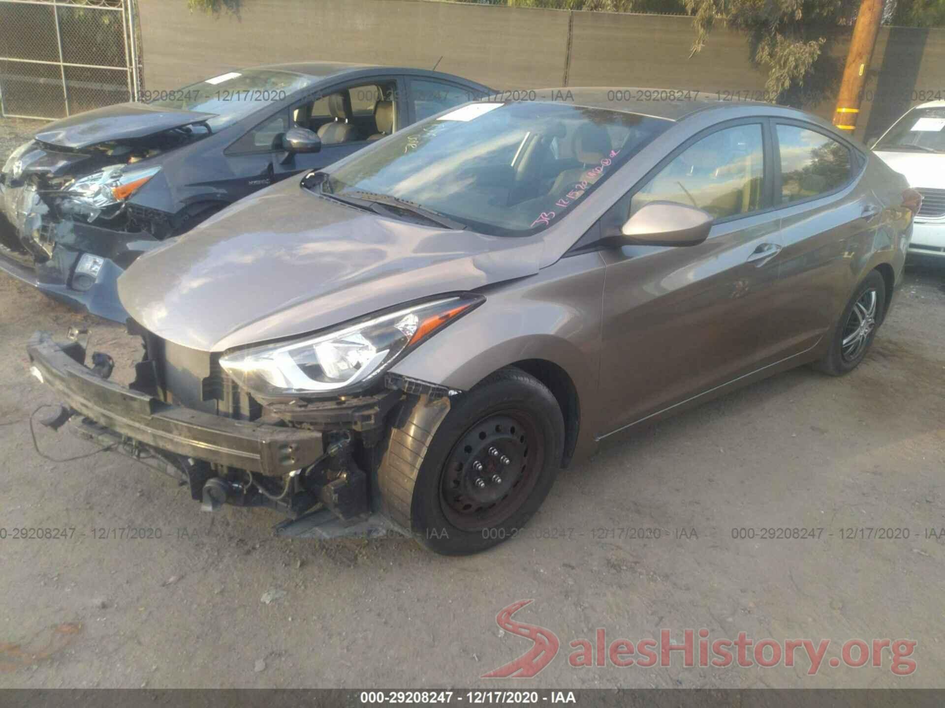 5NPDH4AE9GH773297 2016 HYUNDAI ELANTRA