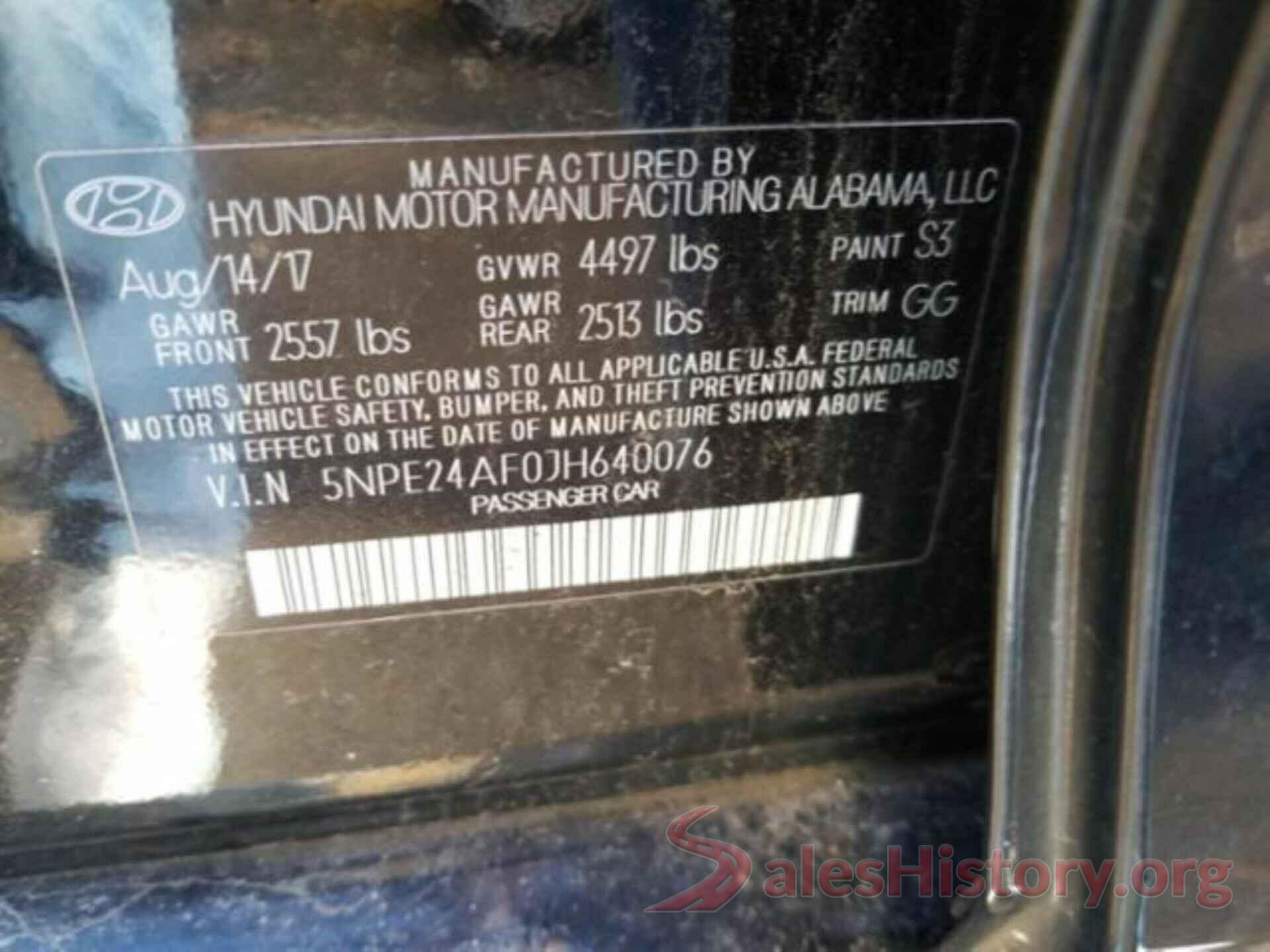 5NPE24AF0JH640076 2018 HYUNDAI SONATA