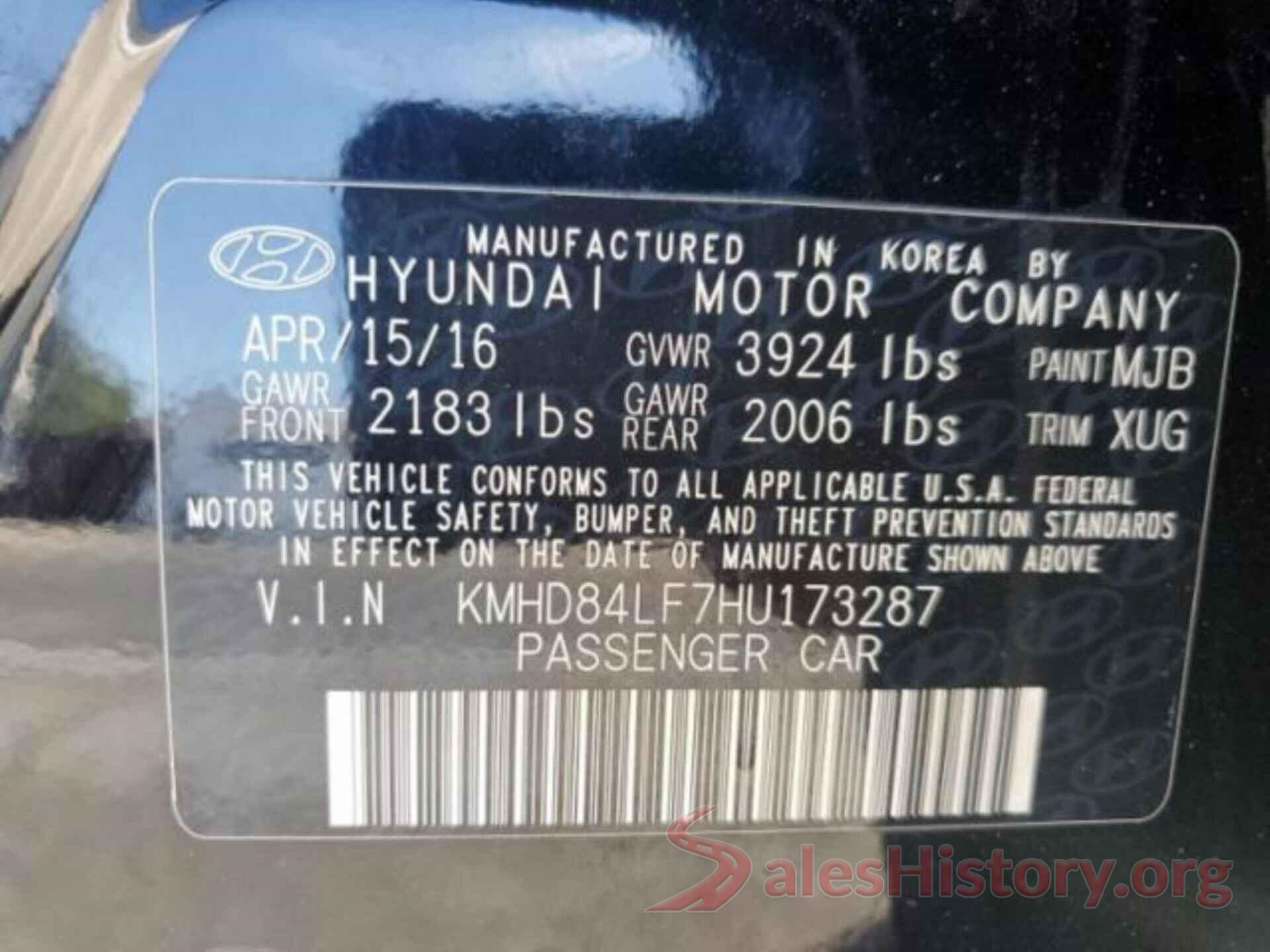 KMHD84LF7HU173287 2017 HYUNDAI ELANTRA