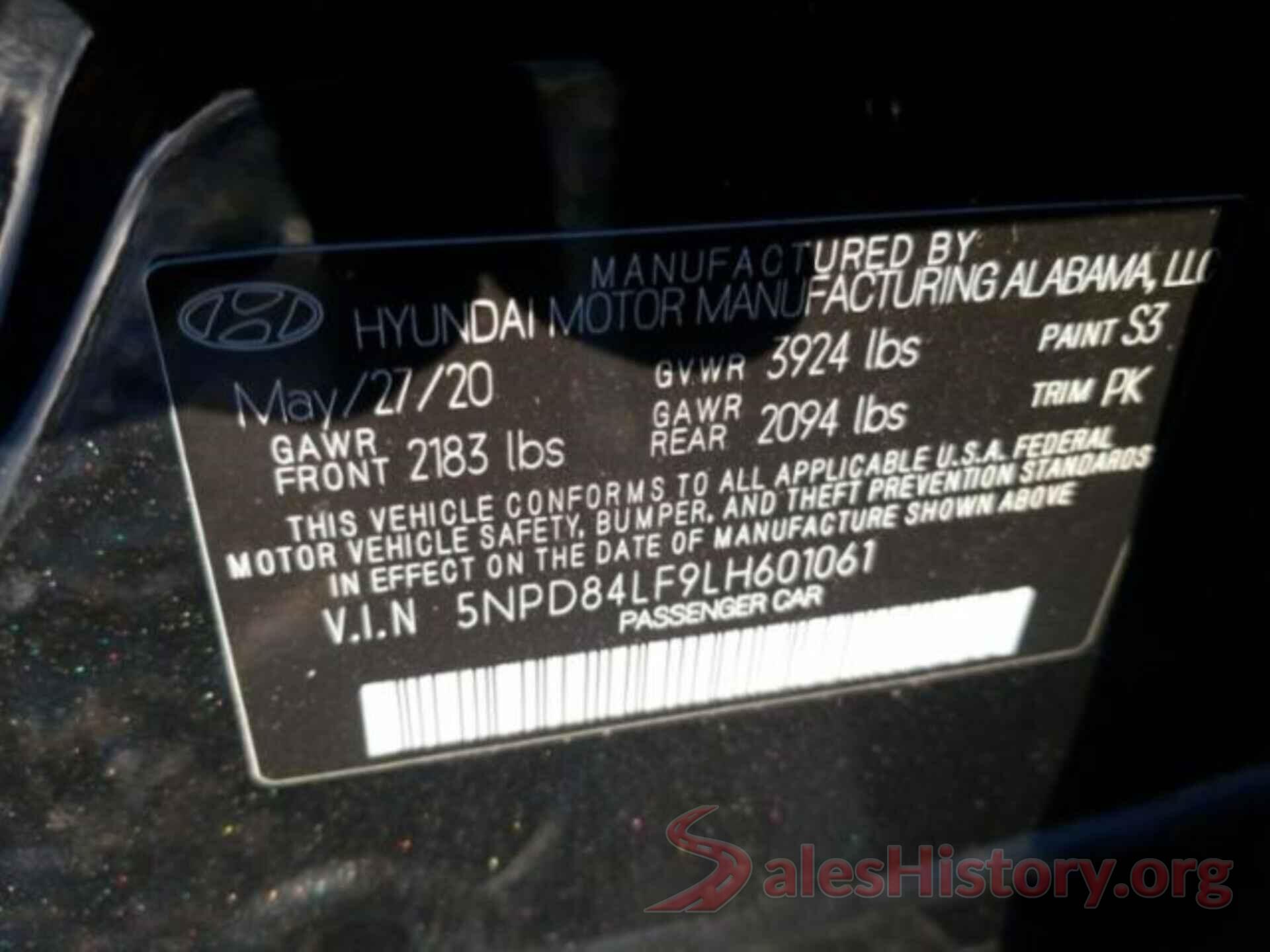 5NPD84LF9LH601061 2020 HYUNDAI ELANTRA