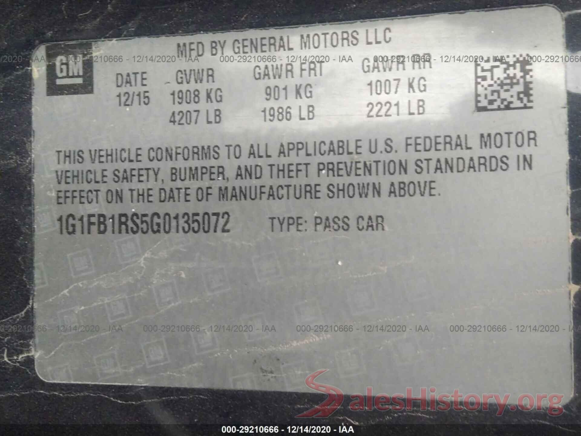 1G1FB1RS5G0135072 2016 CHEVROLET CAMARO