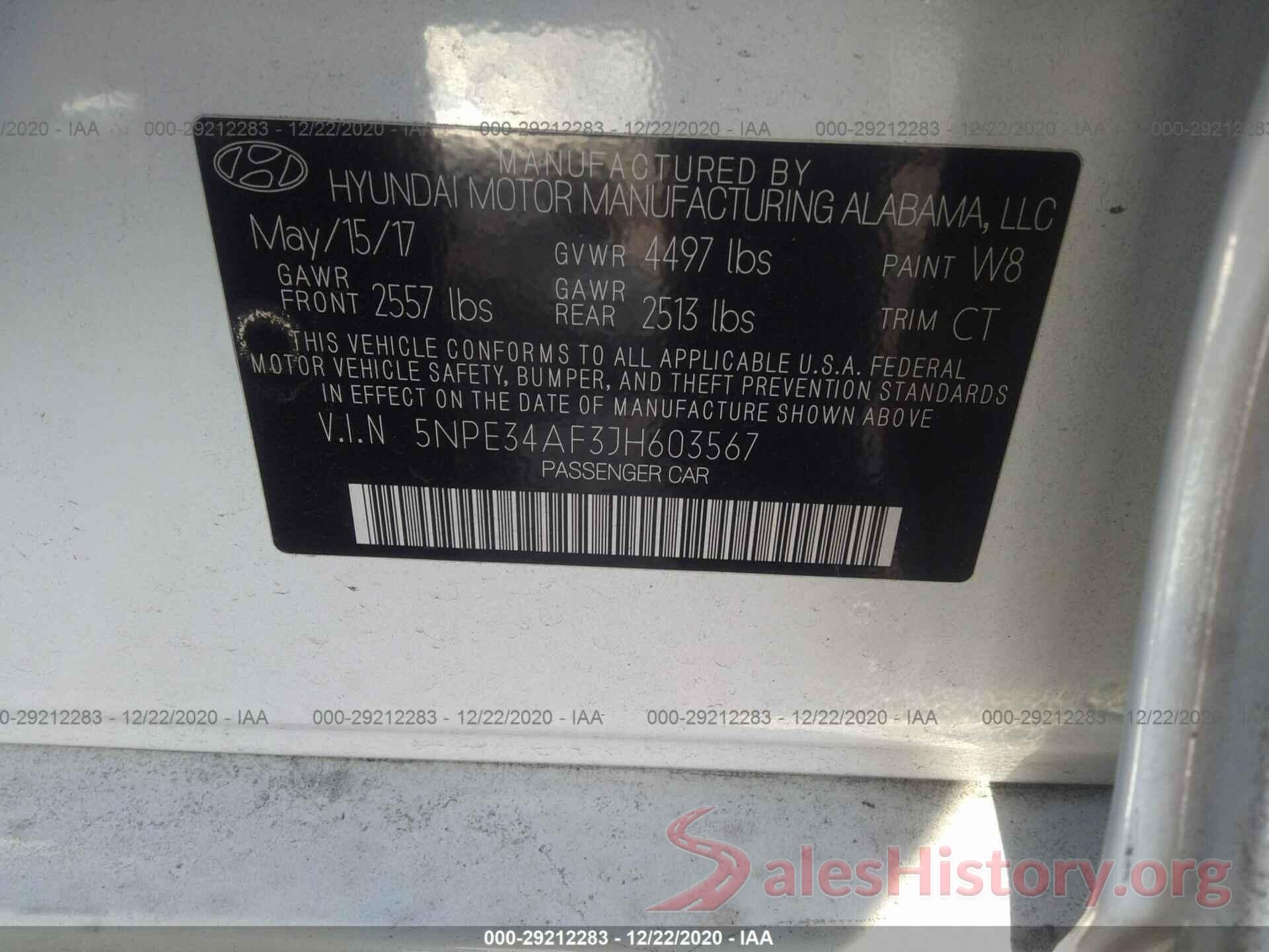 5NPE34AF3JH603567 2018 HYUNDAI SONATA