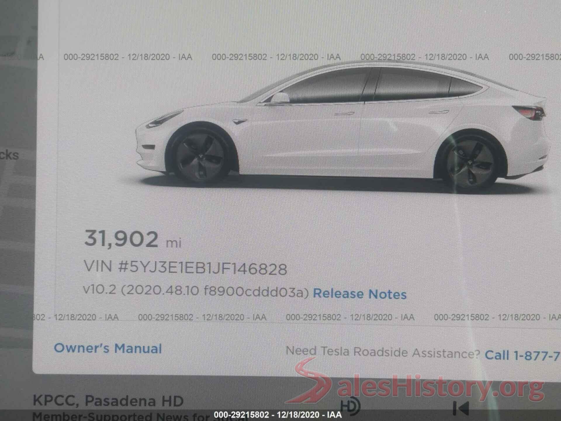 5YJ3E1EB1JF146828 2018 TESLA MODEL 3