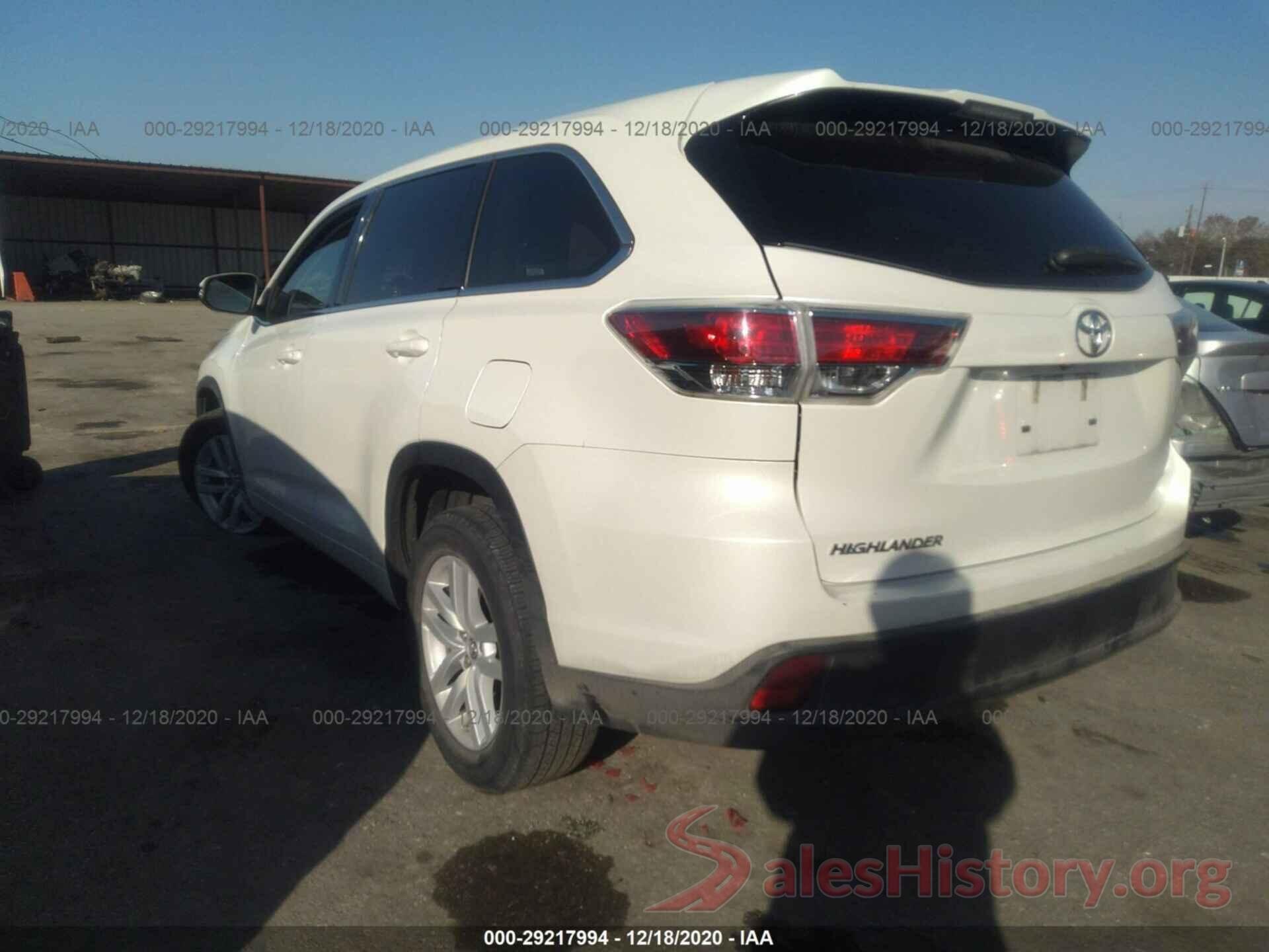 5TDZARFH7GS019111 2016 TOYOTA HIGHLANDER